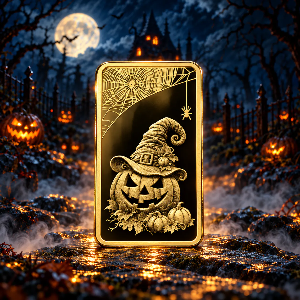 2026 1/100 oz Germania Mint Halloween Gold Bar Front