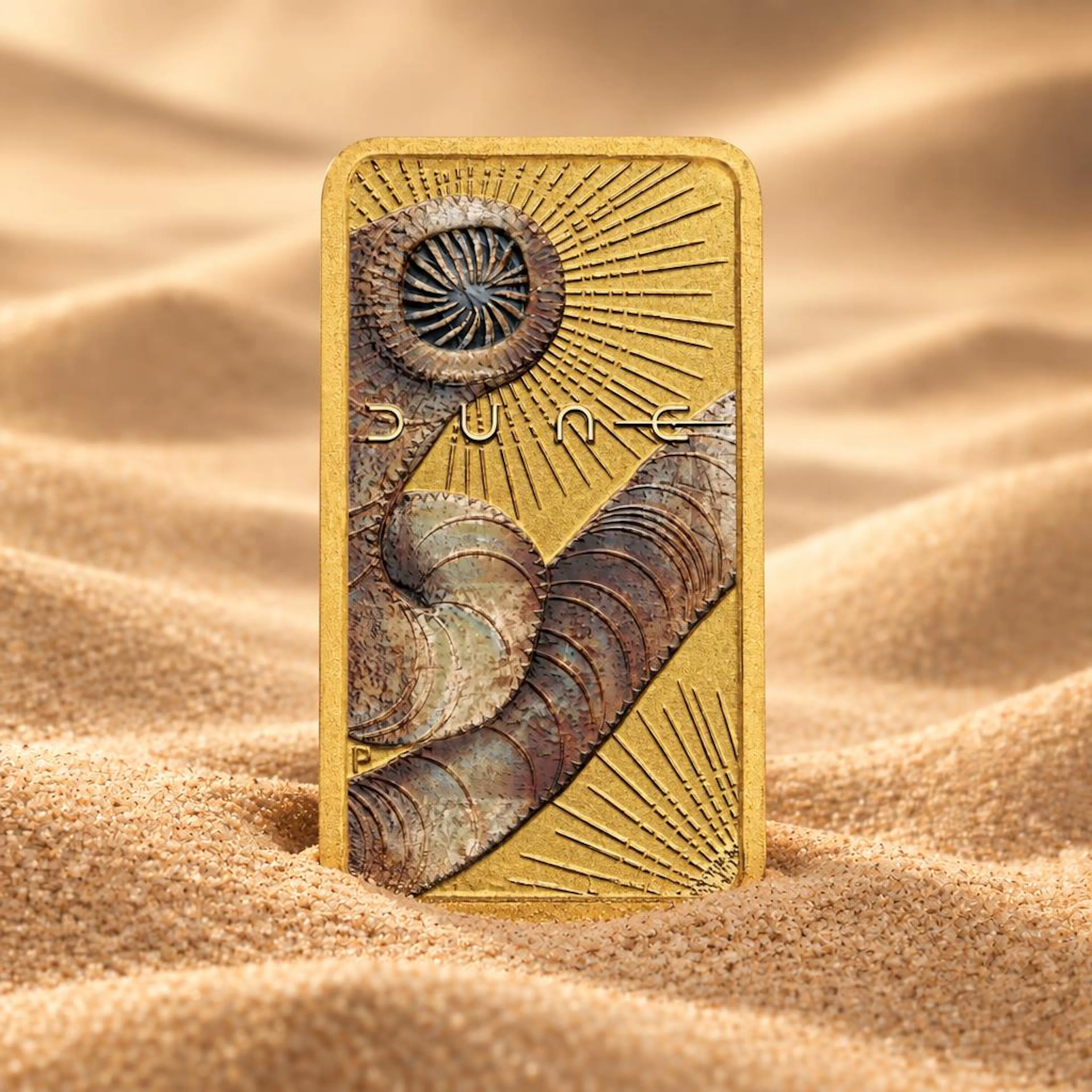 1g Perth Mint Dune Gold Bar Front