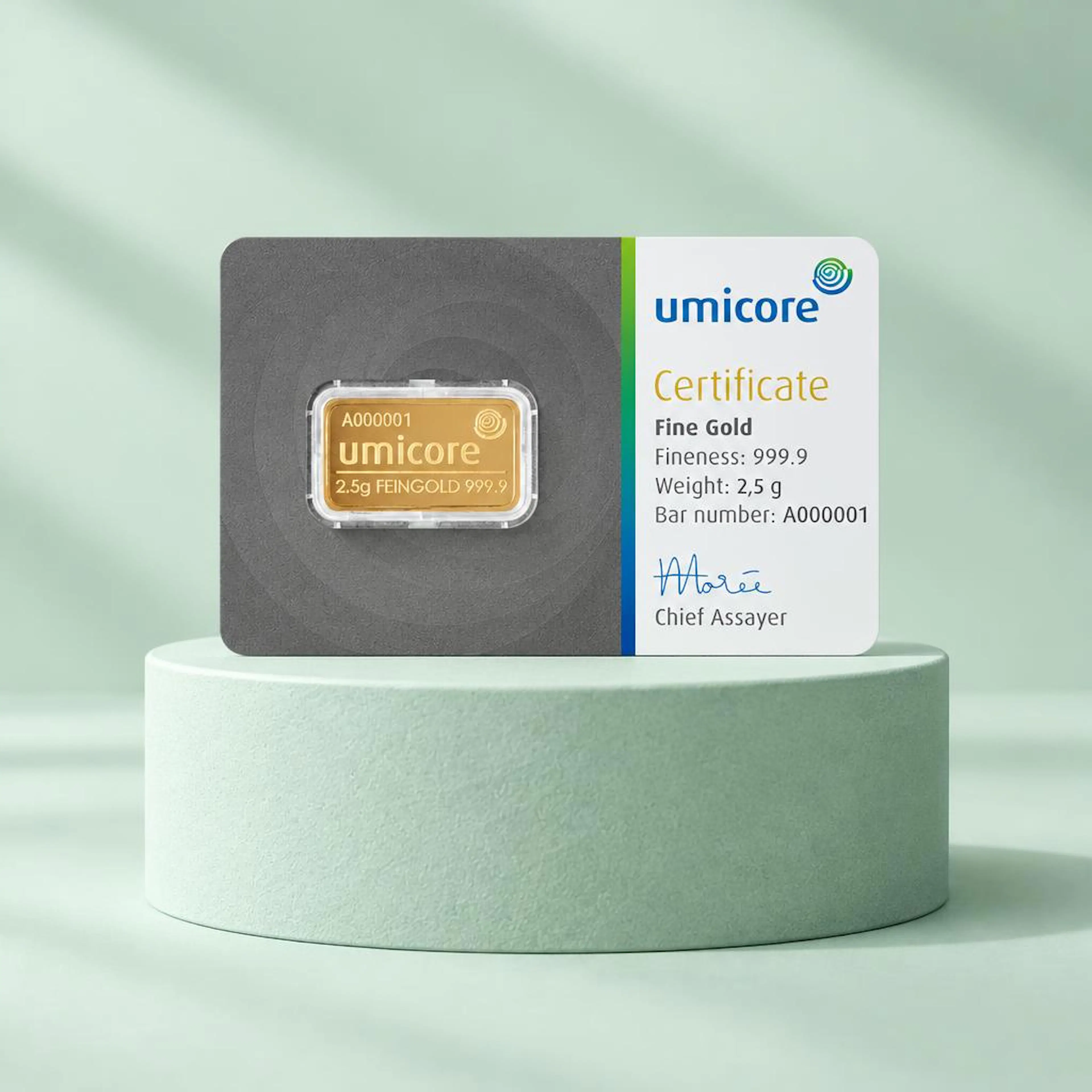 2.5g Umicore Gold Bar