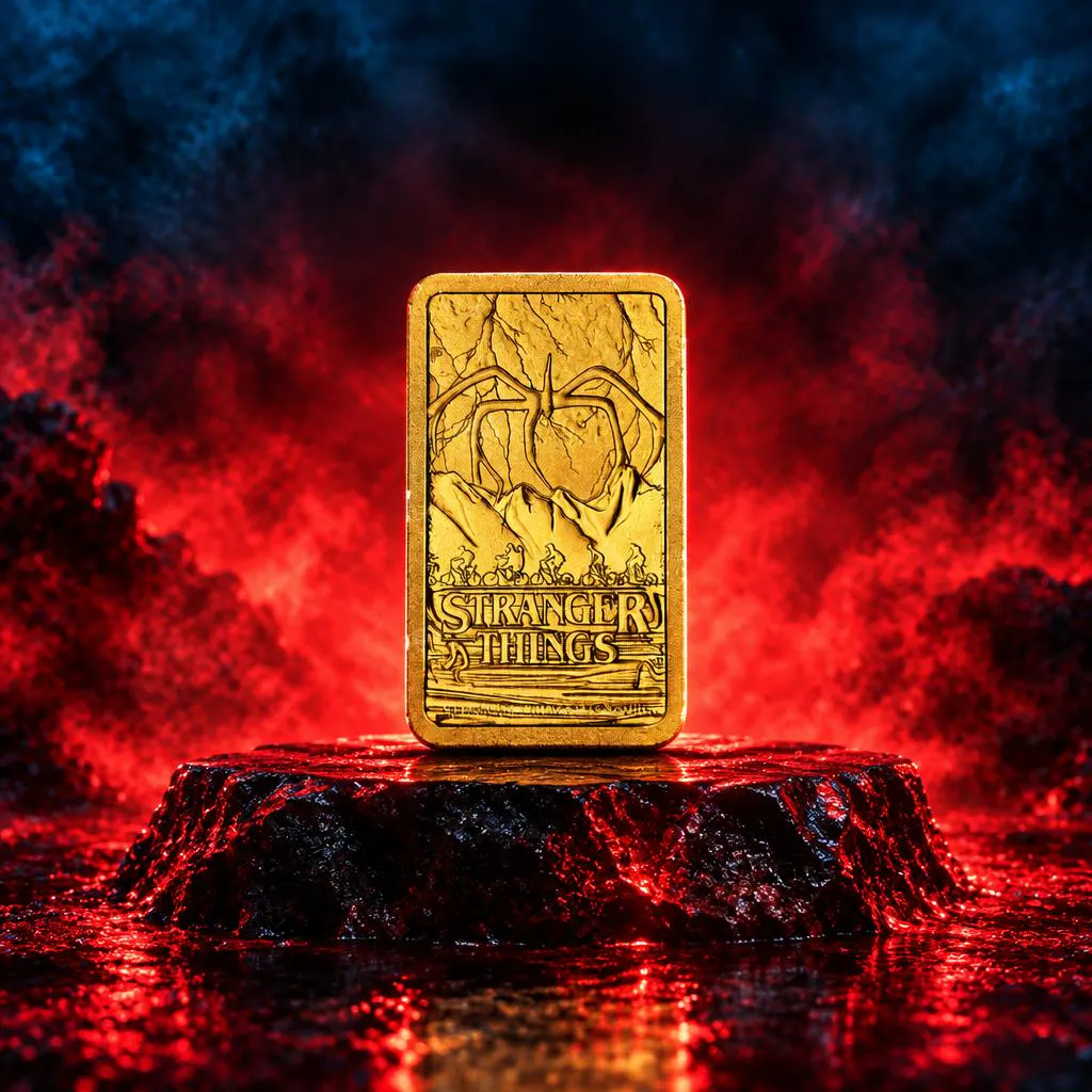 1g Perth Mint Stranger Things Gold Bar Front