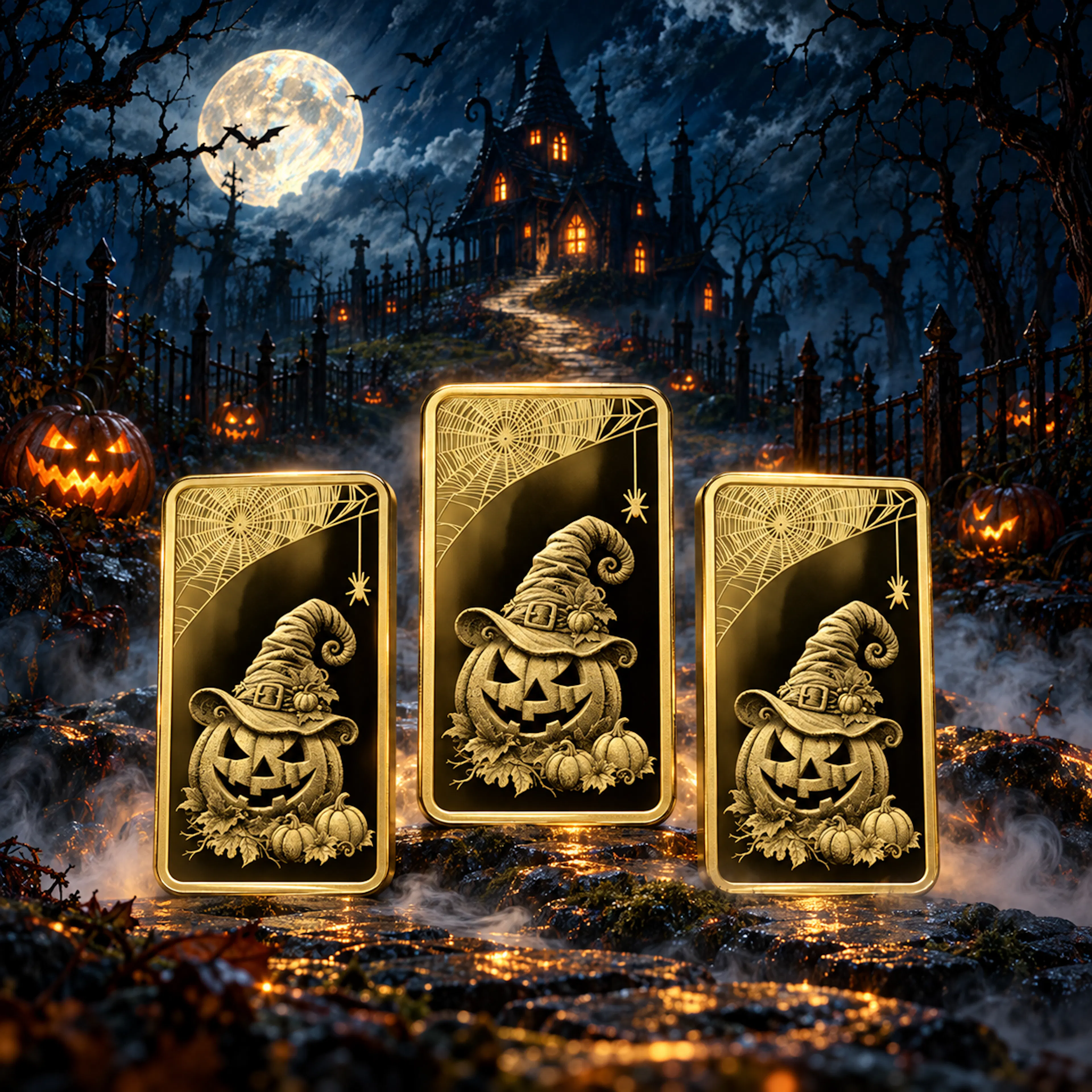 3 x 2026 1/100 oz Germania Mint Halloween Gold Bars