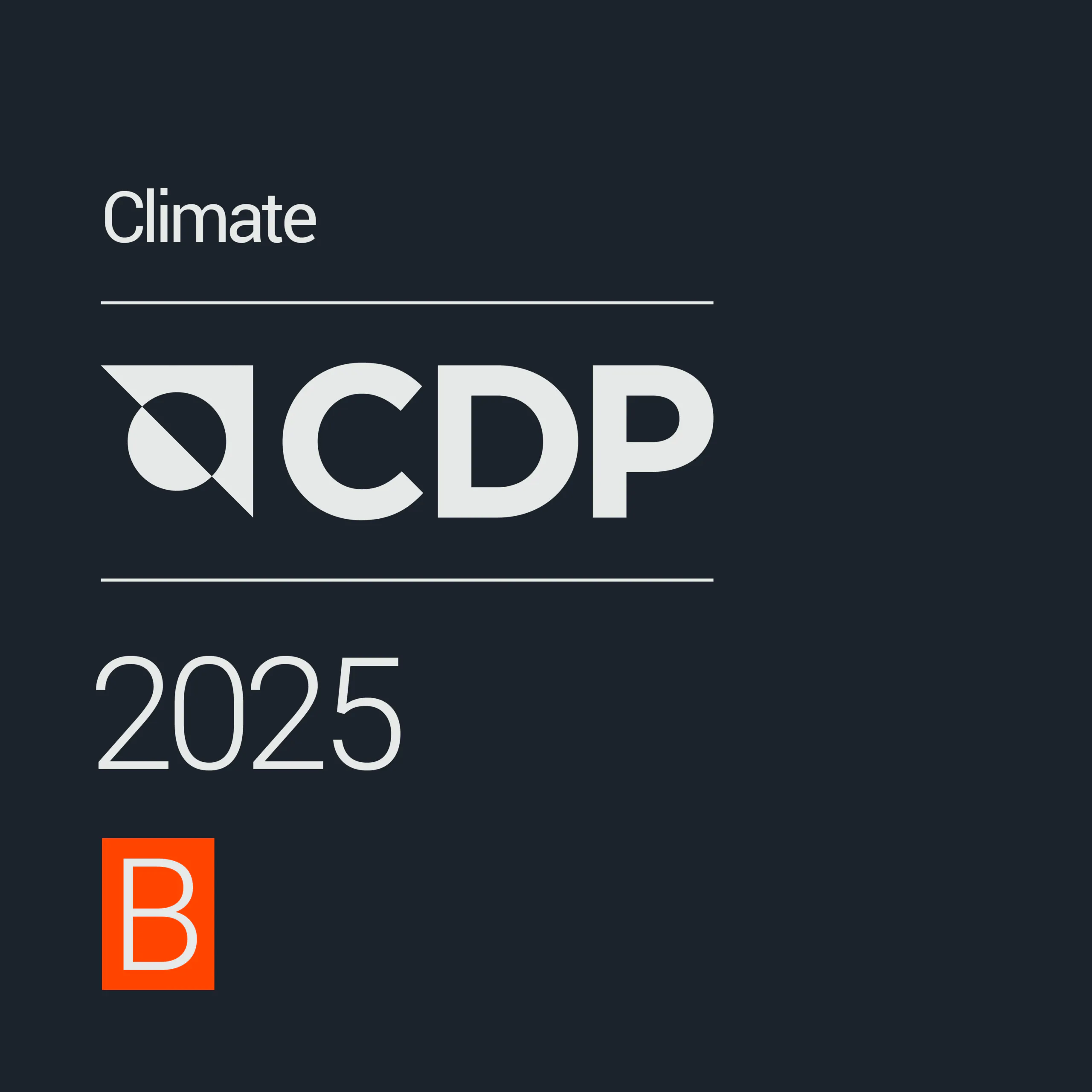 CDP 2025 Climate B rating