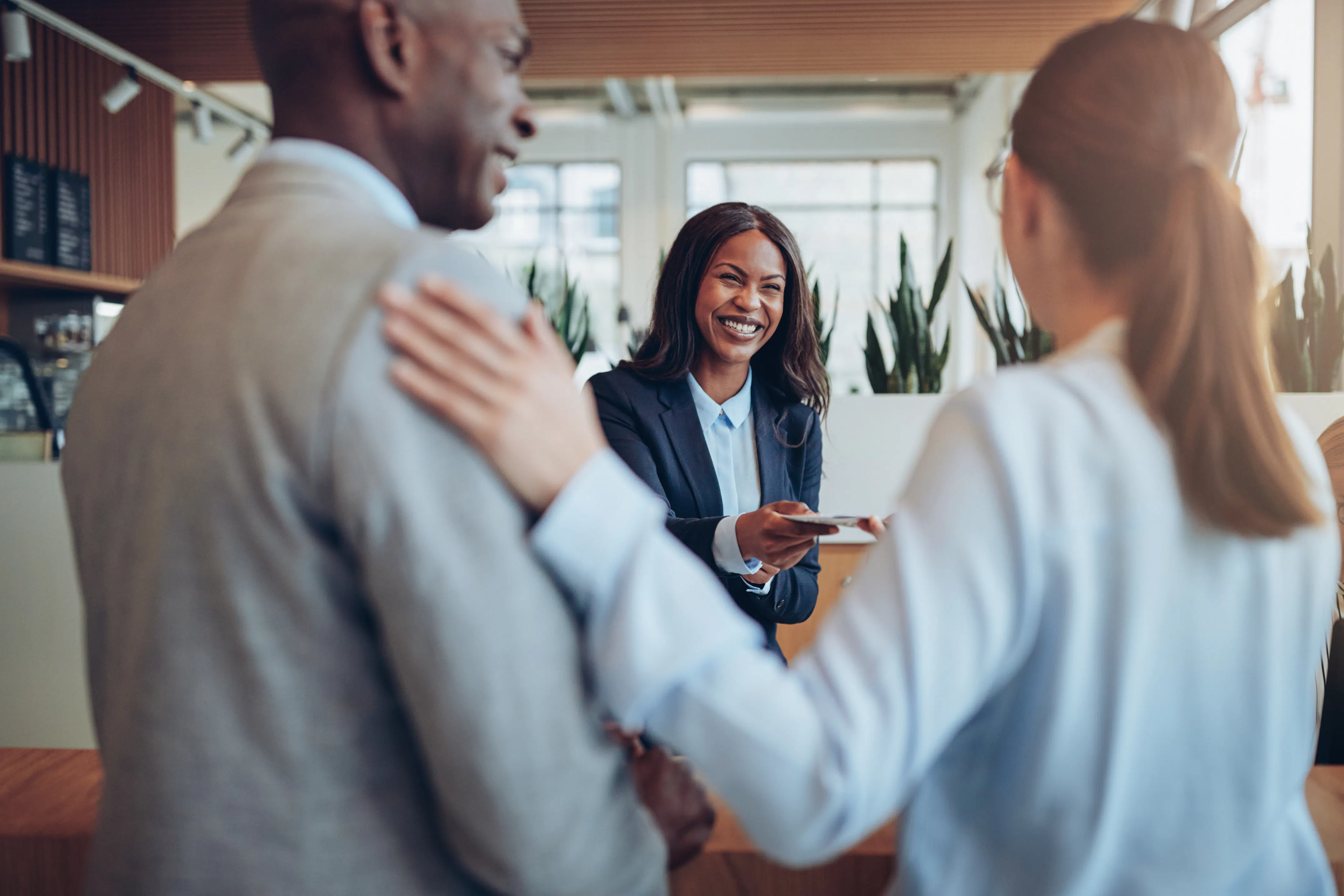 Forward Air team members meeting with a customer