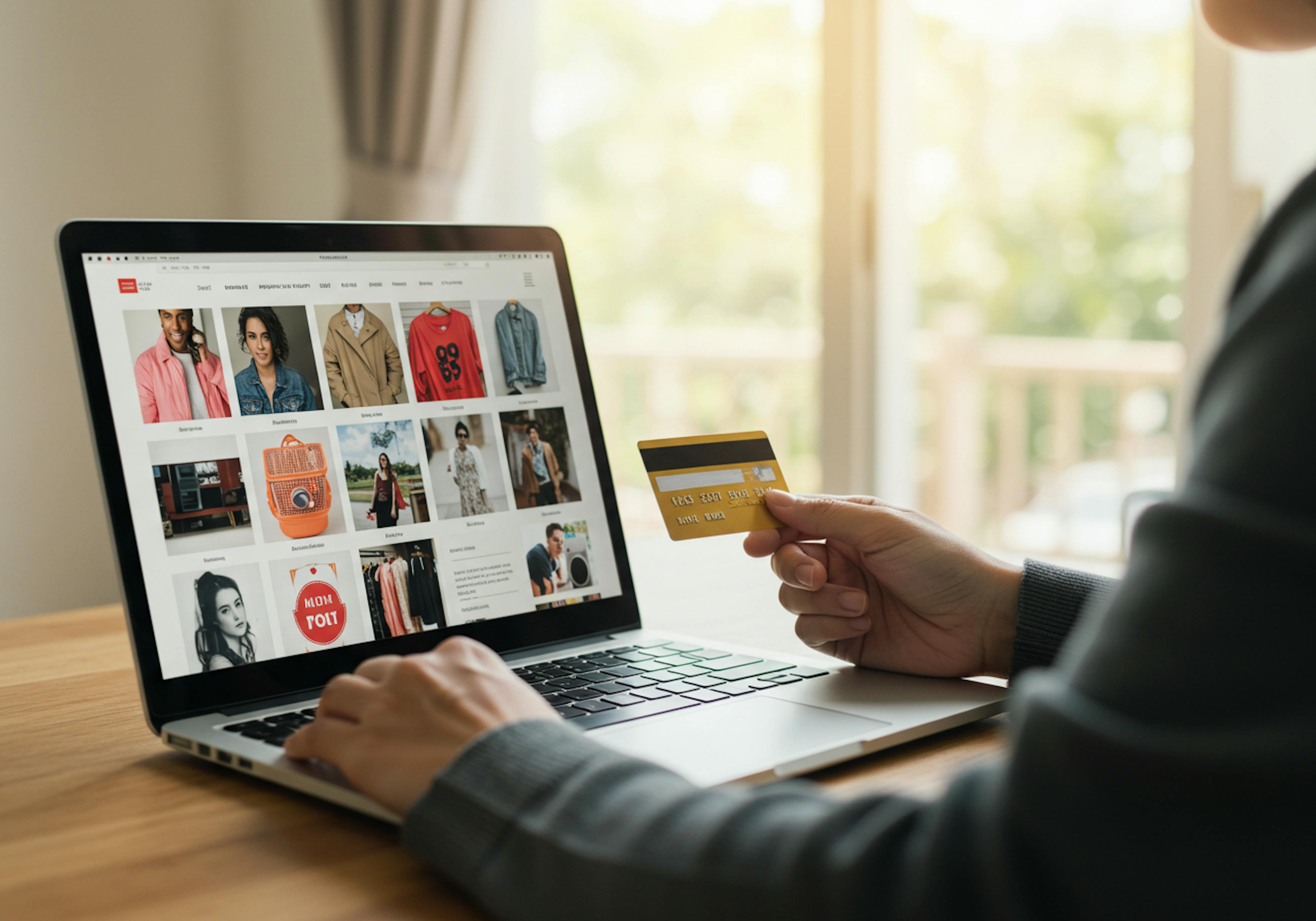 A person shopping online. 