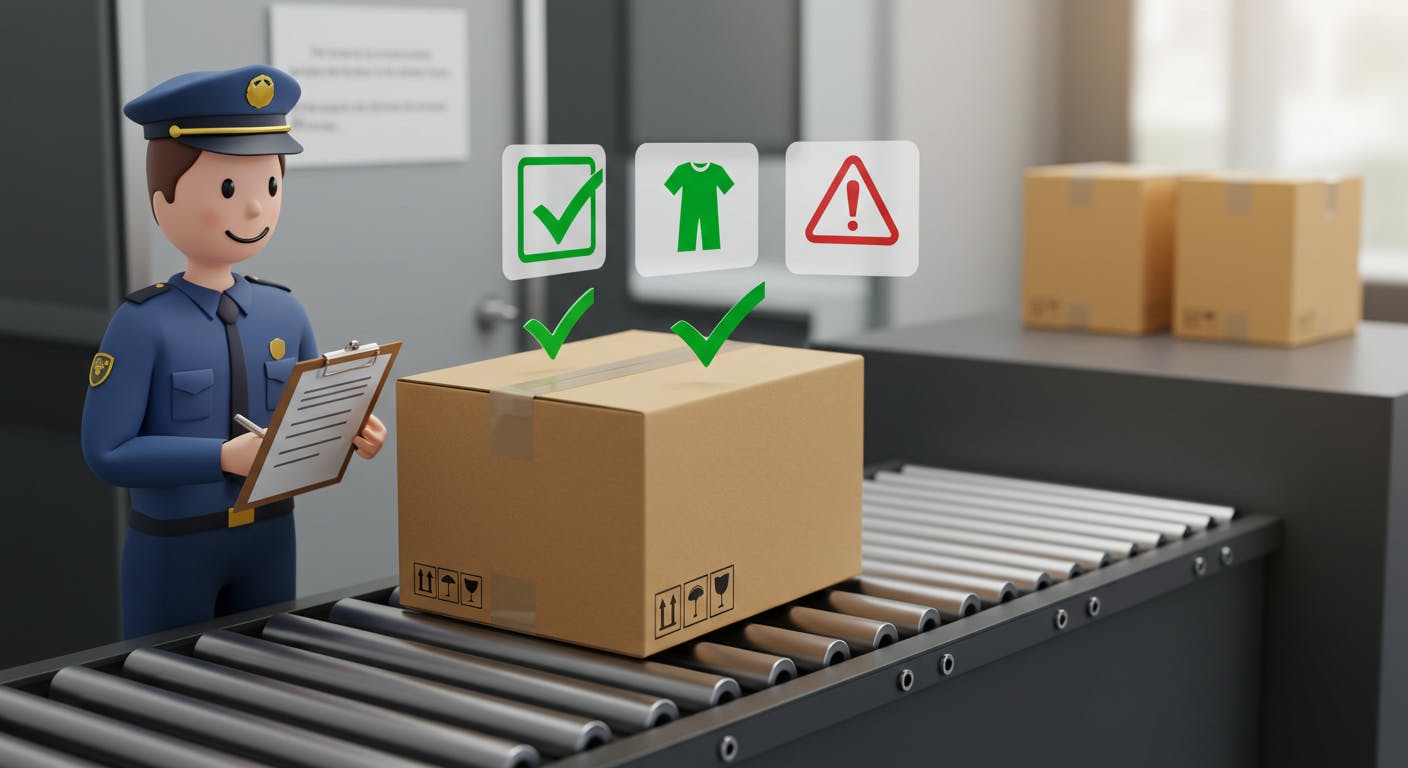 Illustration representing the Indonesian customs clearance process for packages shipped via Forwardme.