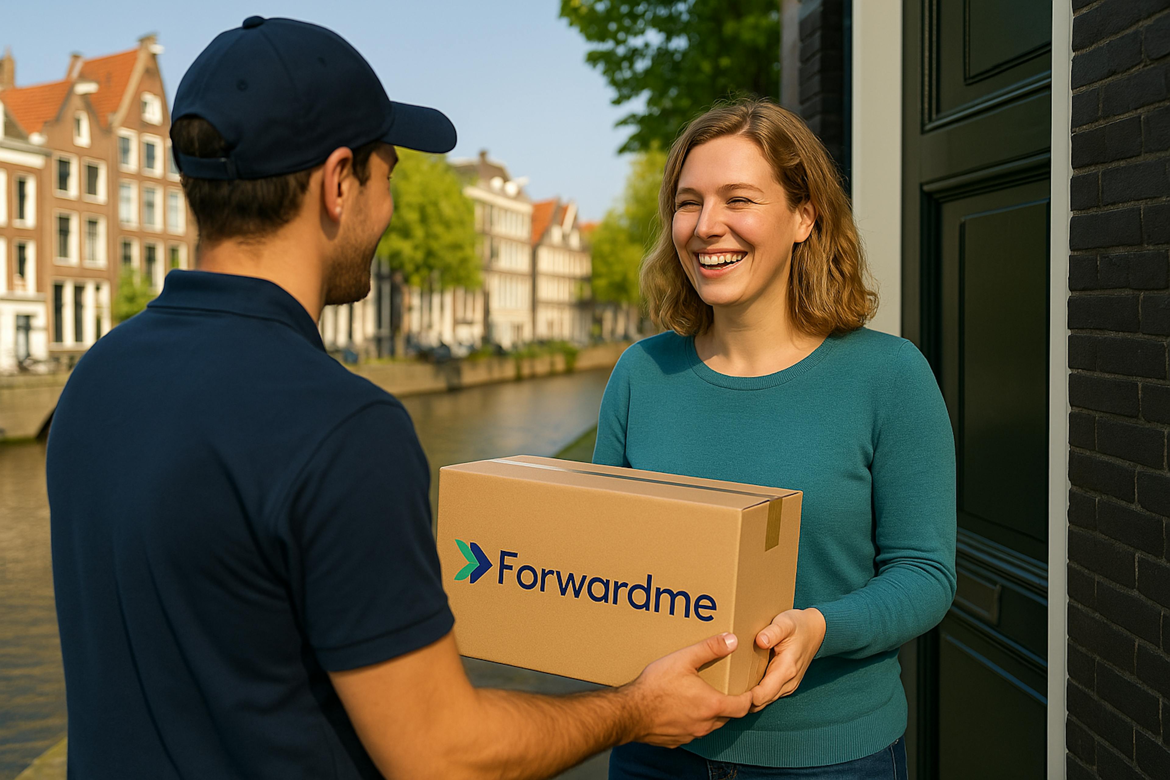  courier delivering package to a customer in Netherlands

