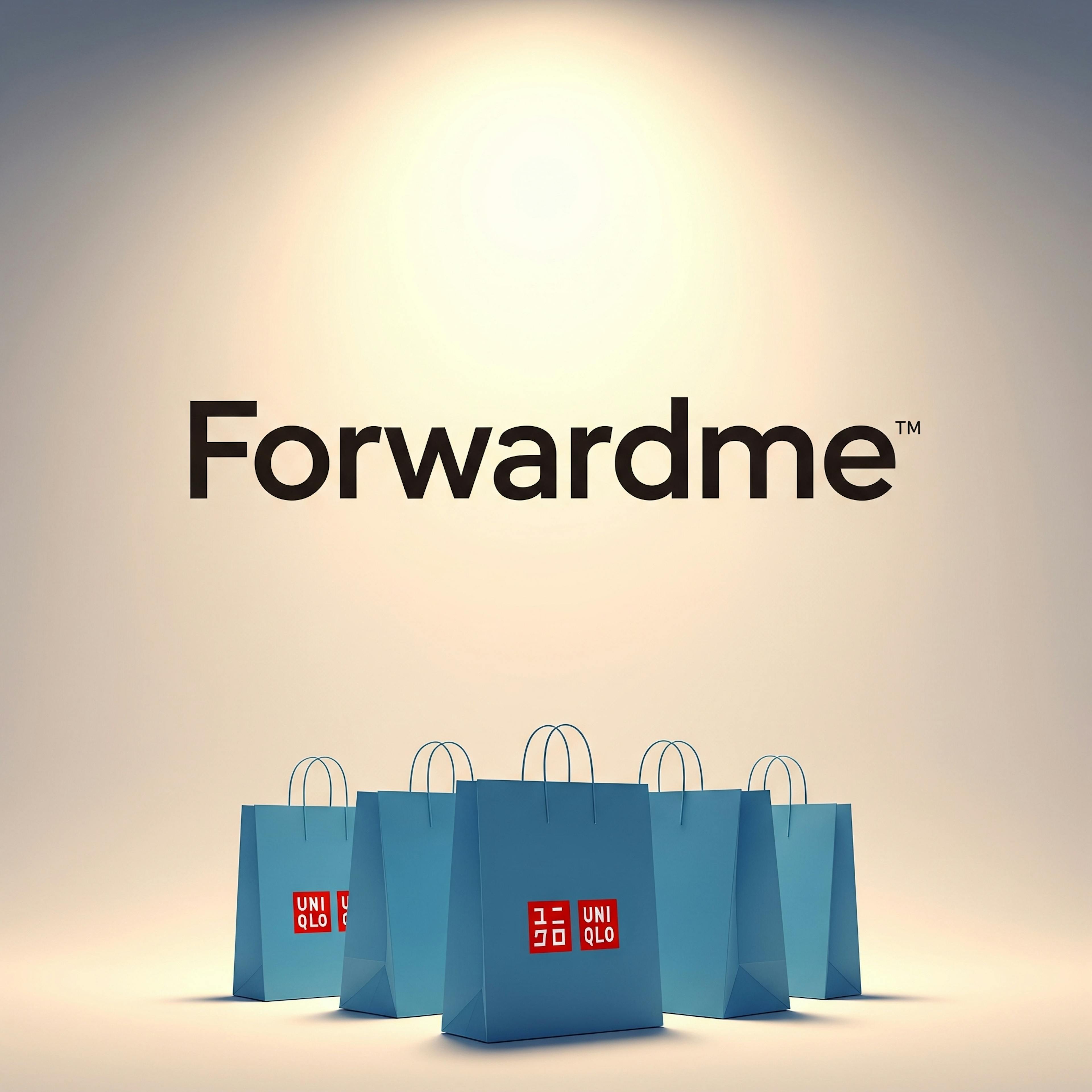 Uniqlo packages with Forwardme written above it. 