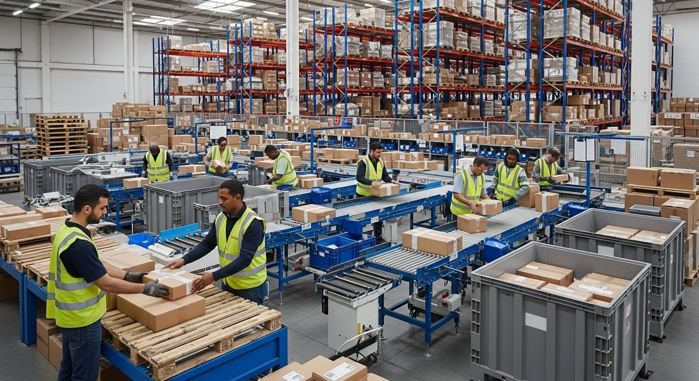 consolidating multiple packages in a warehouse