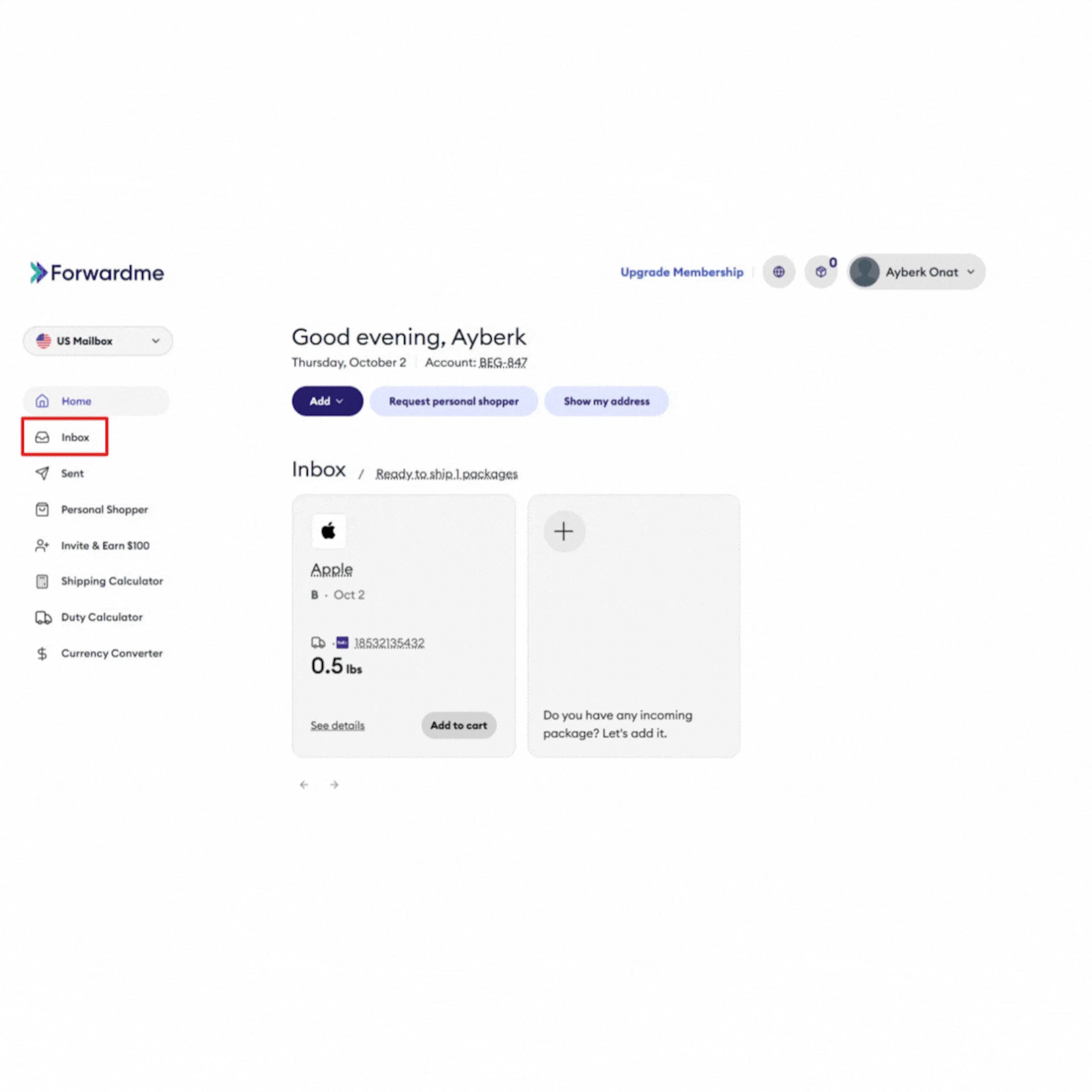 How to change declared value of contents in Forwardme system?