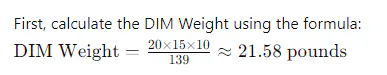 Calculating DIM Weight formula