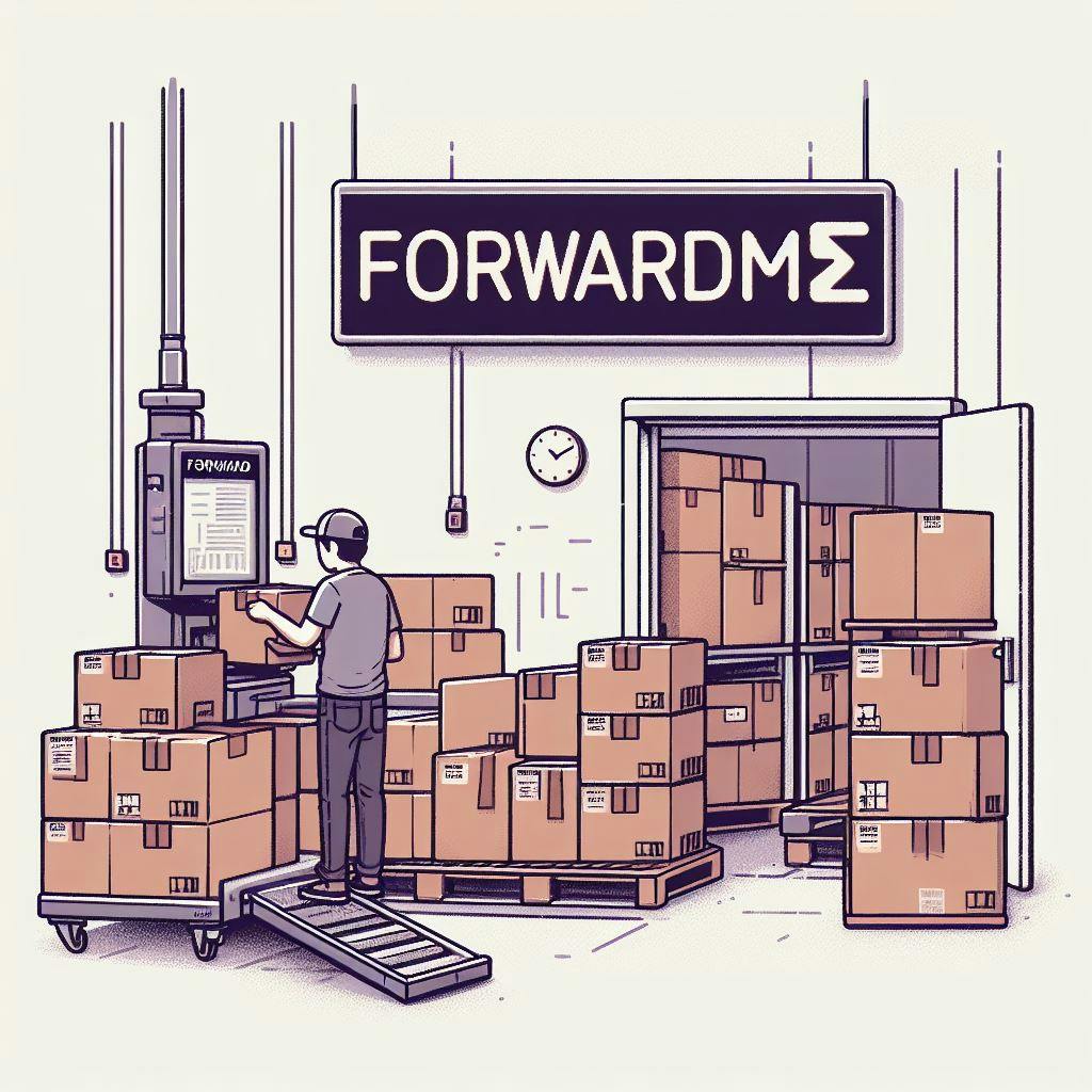 Packages being prepared in Forwardme warehouse. 