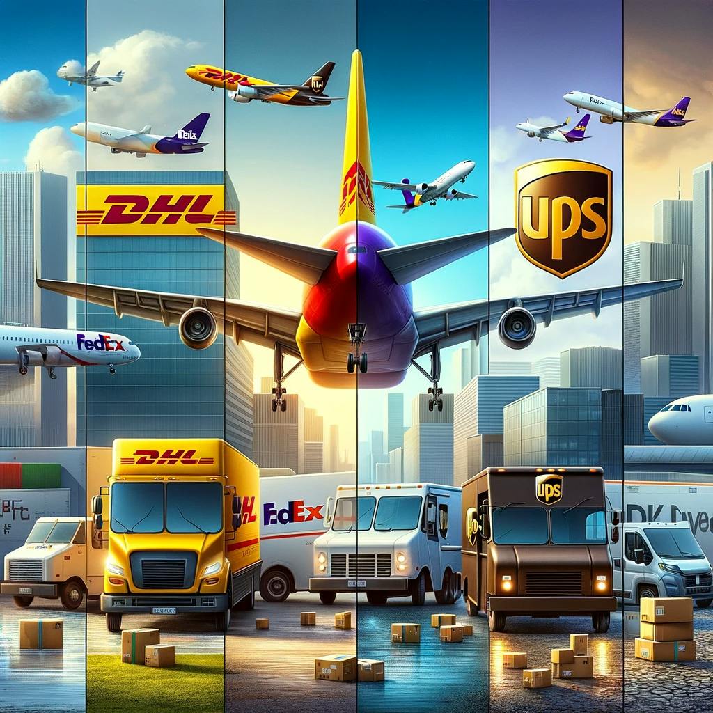 realistic comparison of major courier companies: DHL, FedEx, and UPS