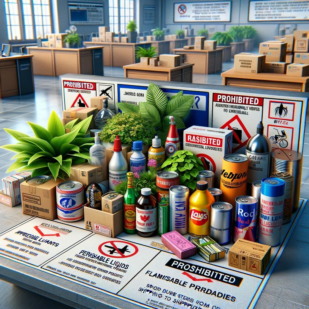 variety of items that are restricted and prohibited from being shipped