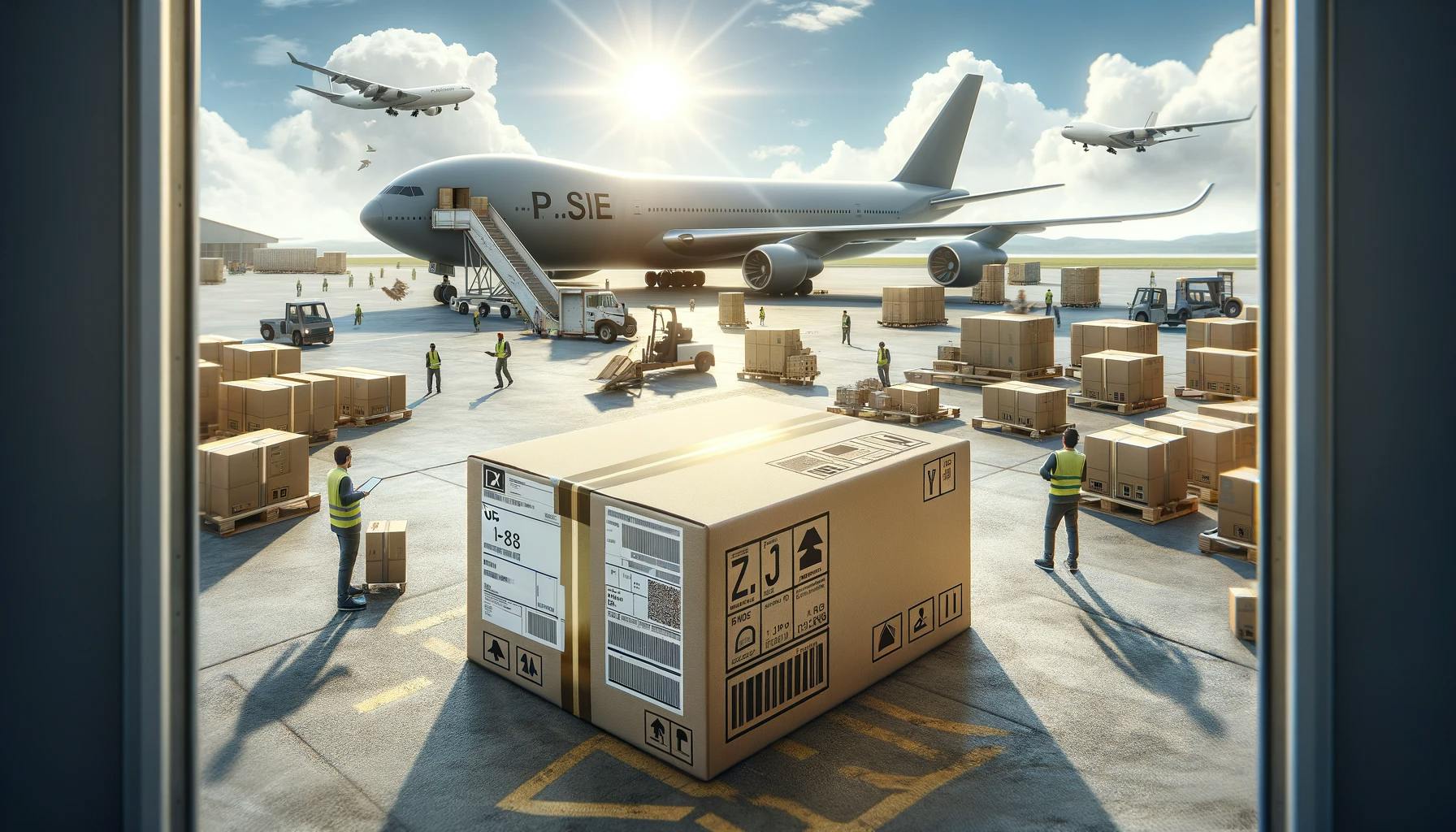 a package being shipped from the US via air