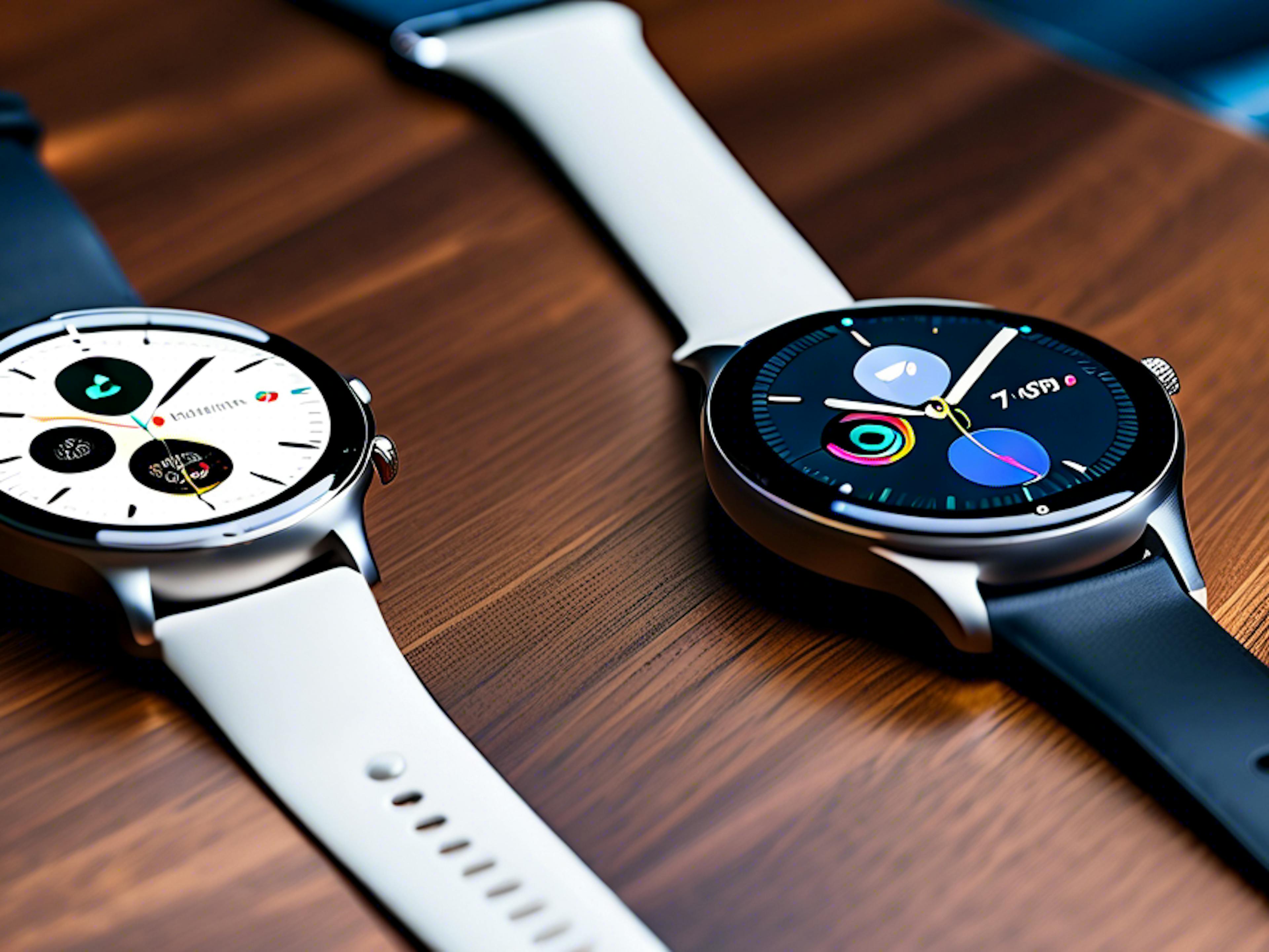 2 smartwatches side by side for comparison.