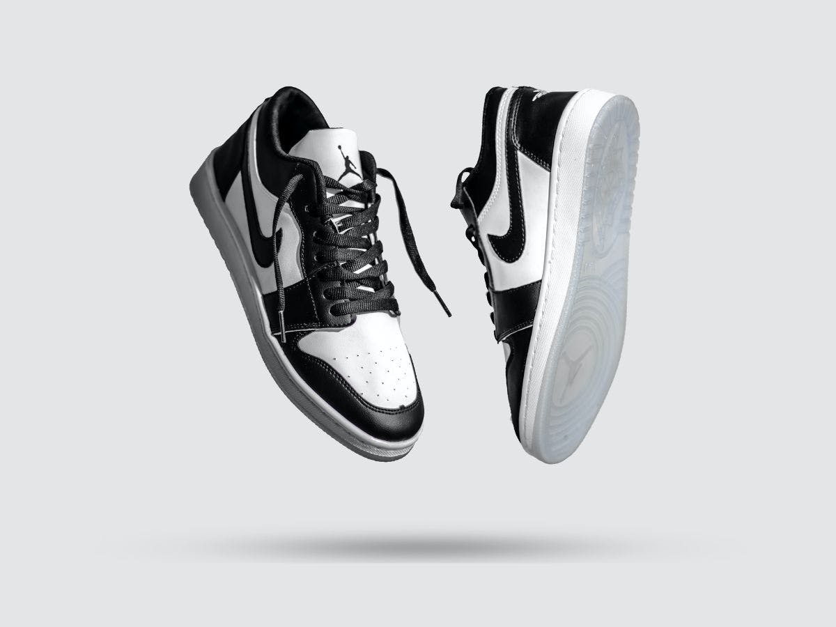 A Black and white Air Jordan model