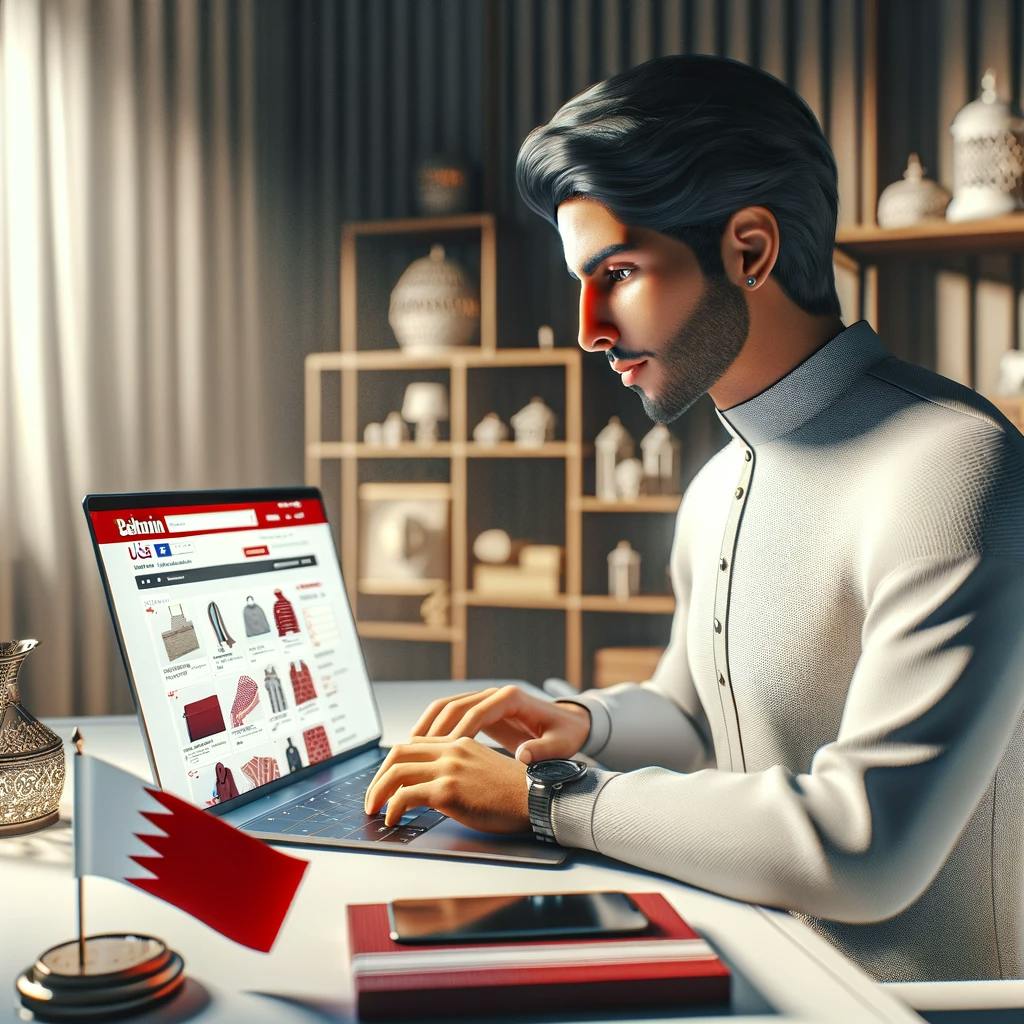 a Bahraini person shopping online from US stores.