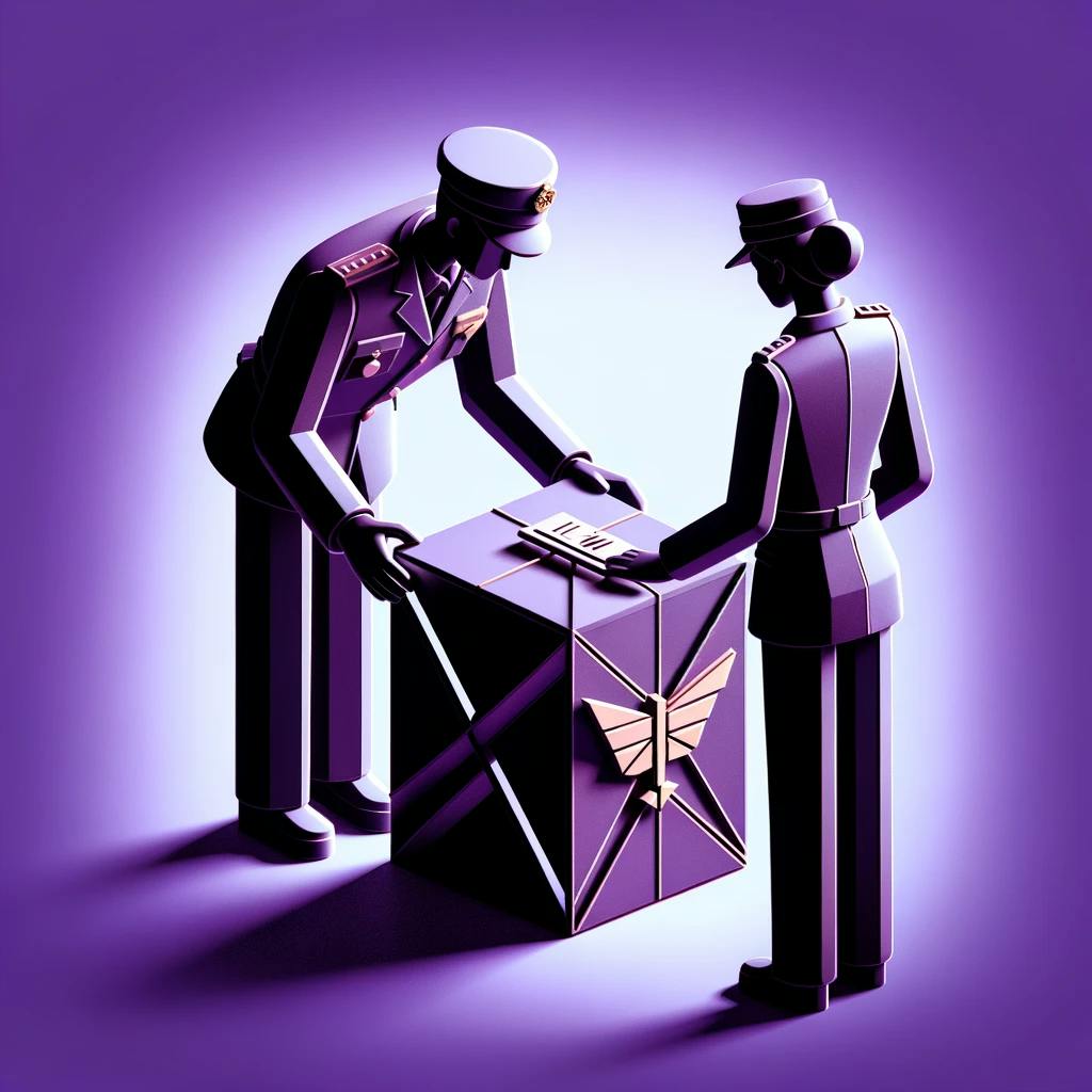 A shipping package inspected by the customs officers. A shipping package inspected by the customs officers.