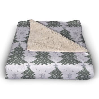 Ornate Christmas Tree Pattern Throw Blanket