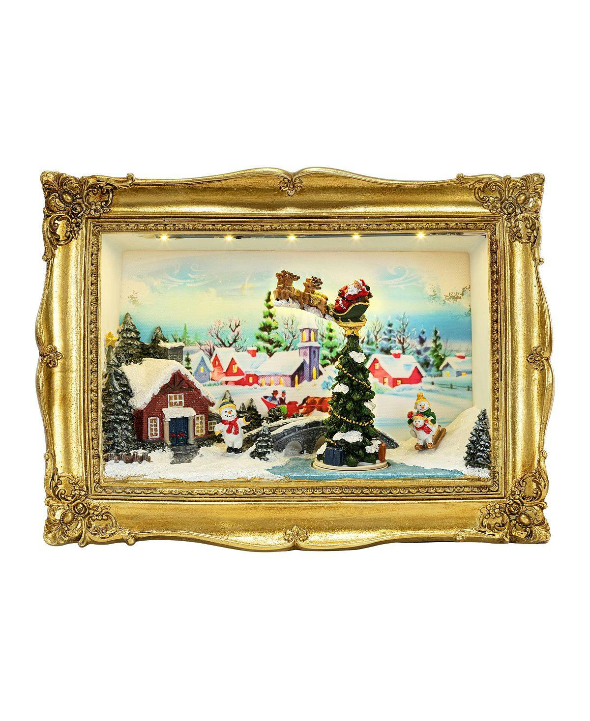 90th Anniversary Collection Animated Musical Frame Village Shadow Box