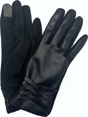 Marcus Adler Women's Criss Cross Faux Leather Touchscreen Glove