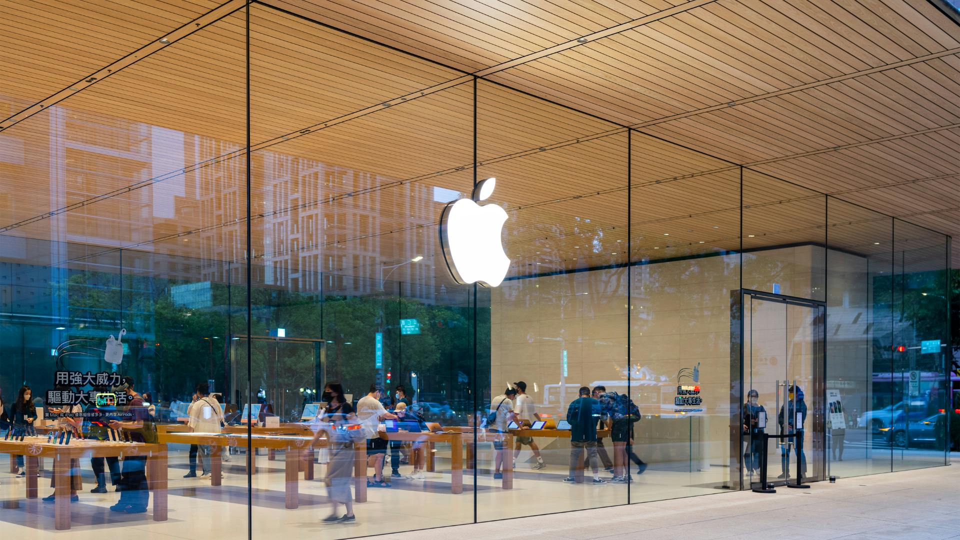 Apple store's exterior. Apple store's exterior.