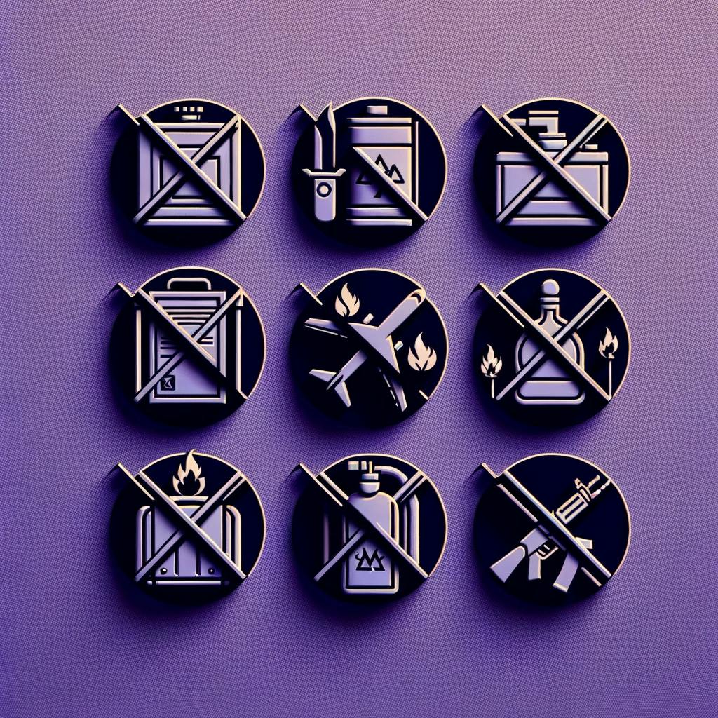 Different icons that contains prohibition and restrictions for international shipments. Different icons that contains prohibition and restrictions for international shipments.