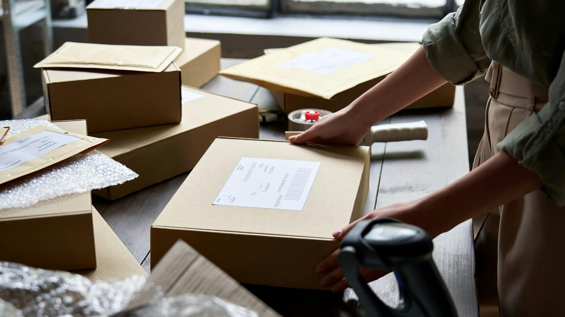 A package is getting ready to shipped internationally.