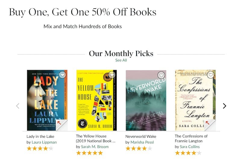 Barnes and Noble monthly picks