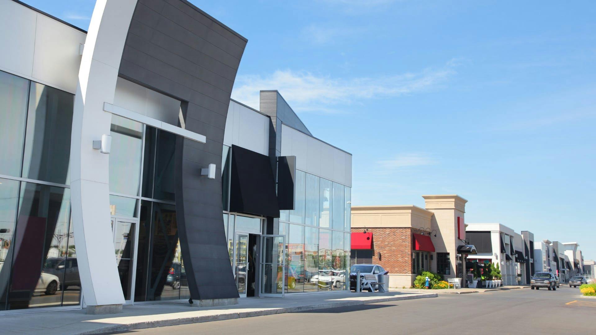 Exterior of a retailer shoe seller store. Exterior of a retailer shoe seller store.