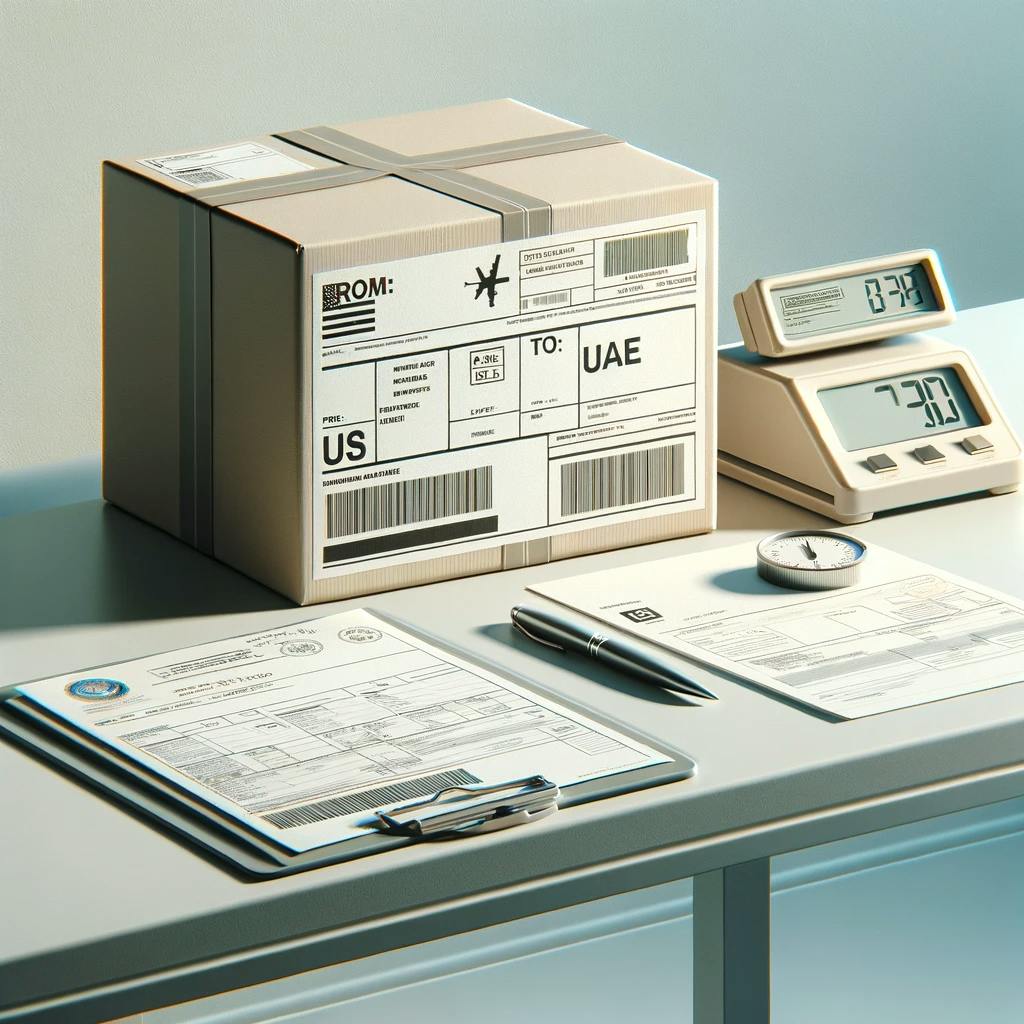 a package being shipped from the US to the UAE a package being shipped from the US to the UAE
