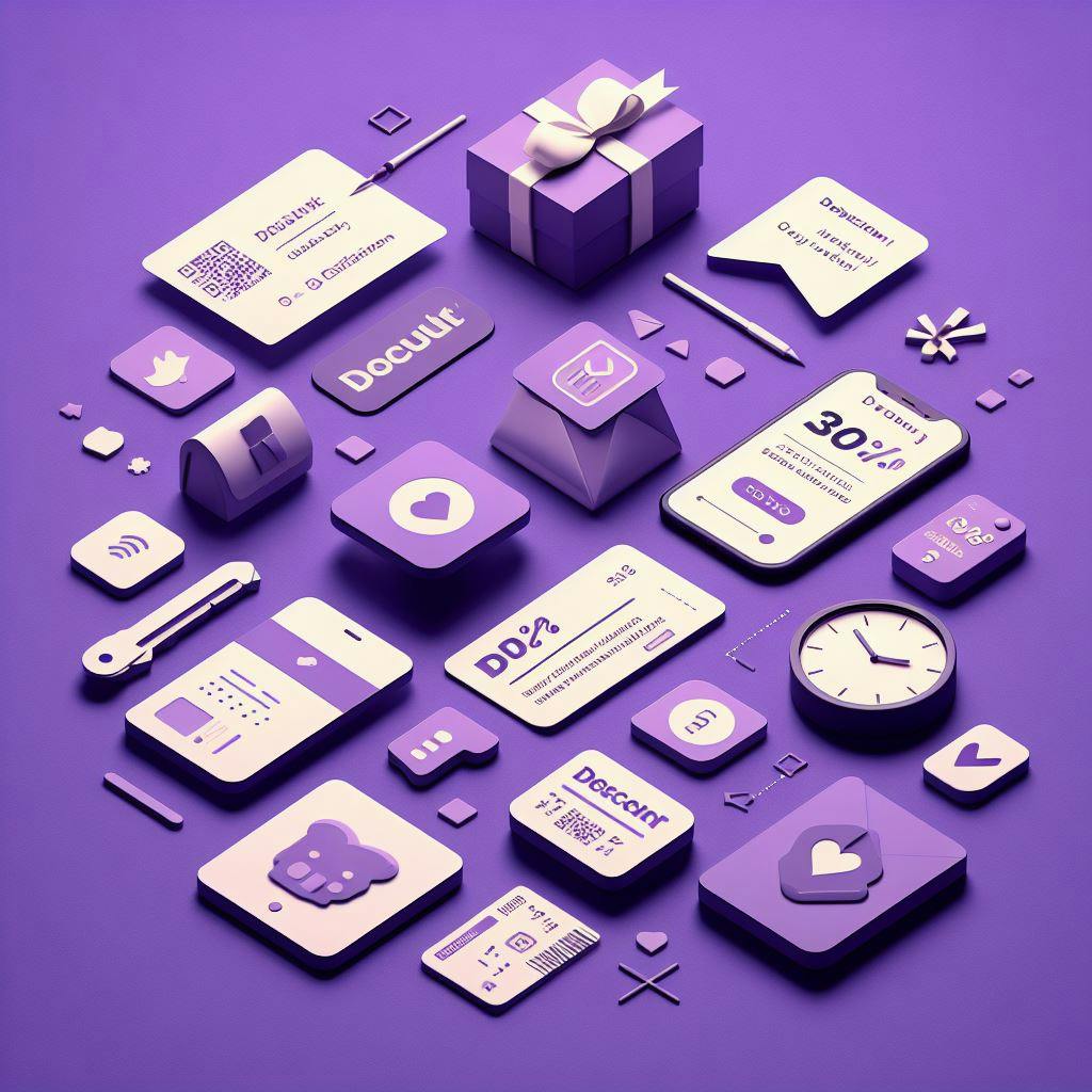 Icons represents online discounts. Icons represents online discounts.