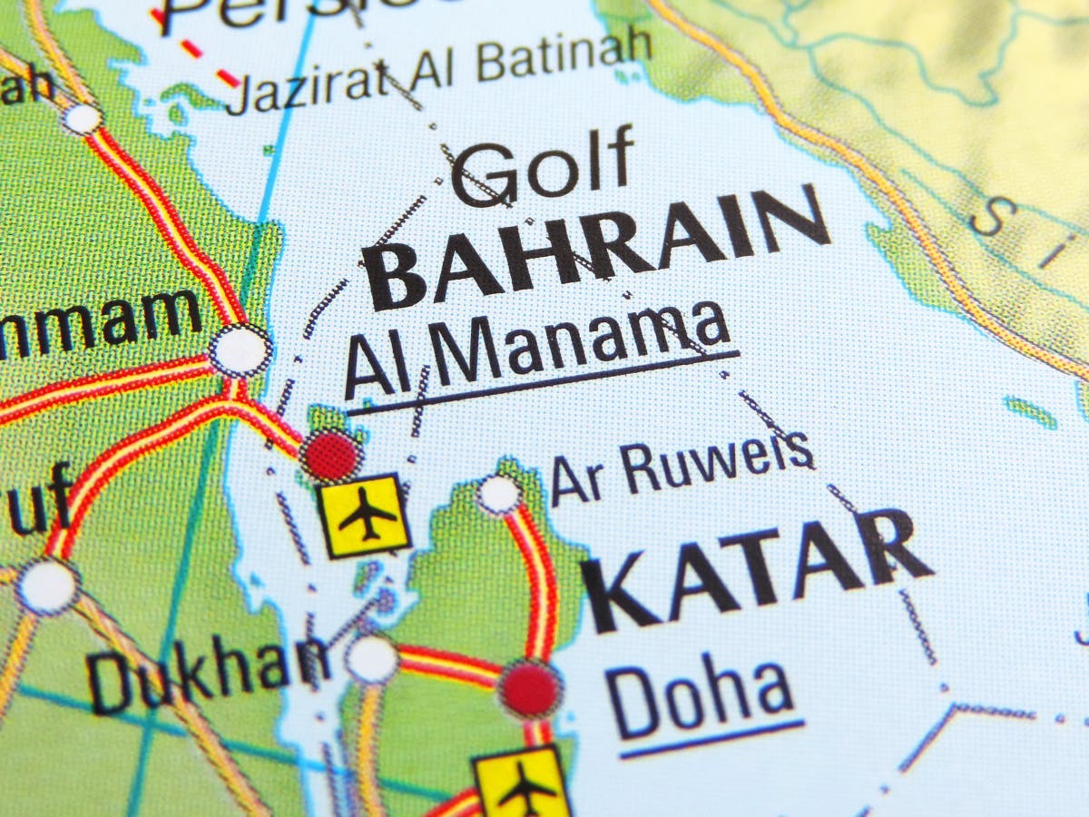 Bahrain on a map. 