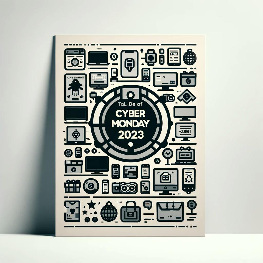 representing the 'Deals of Cyber Monday 2023' in a minimalist style representing the 'Deals of Cyber Monday 2023' in a minimalist style