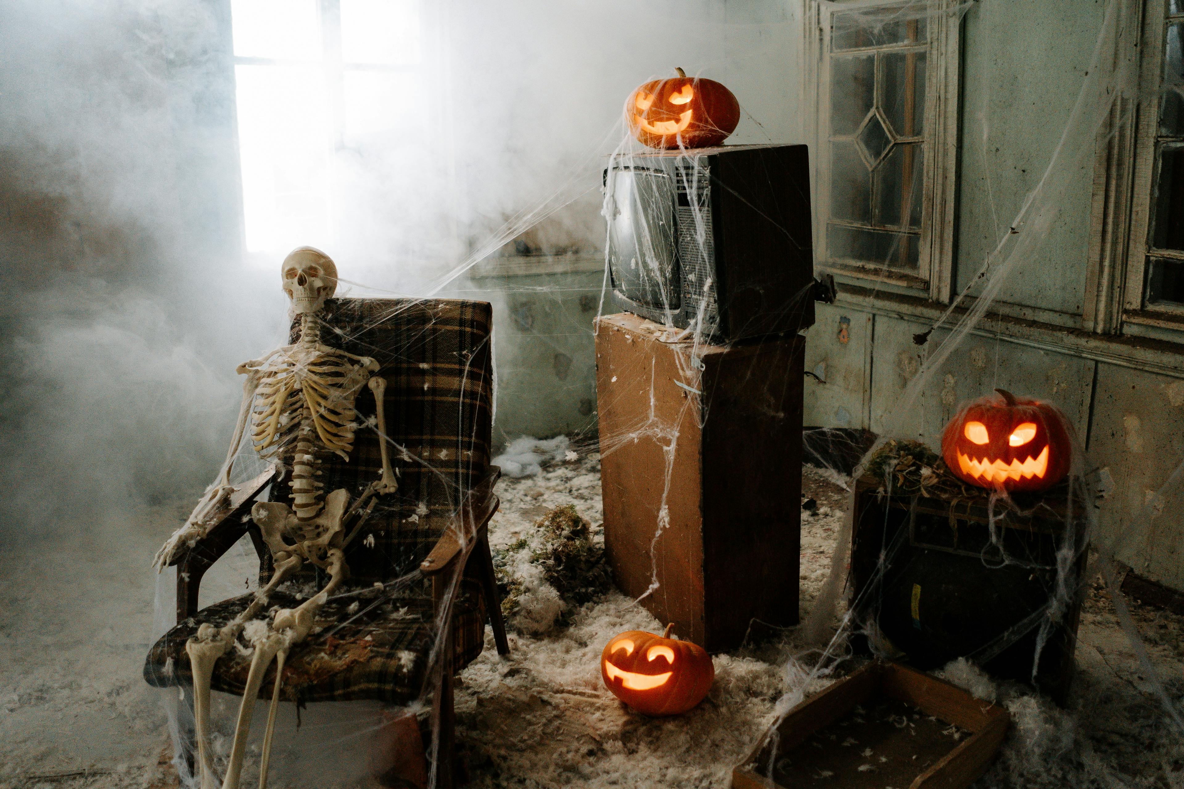 Halloween decorations in the room. Halloween decorations in the room.