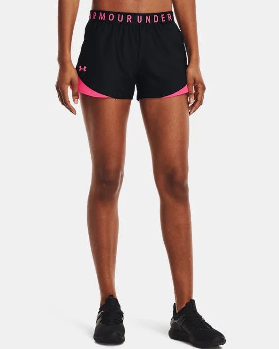 A woman wearing shorts from Under Armour. 