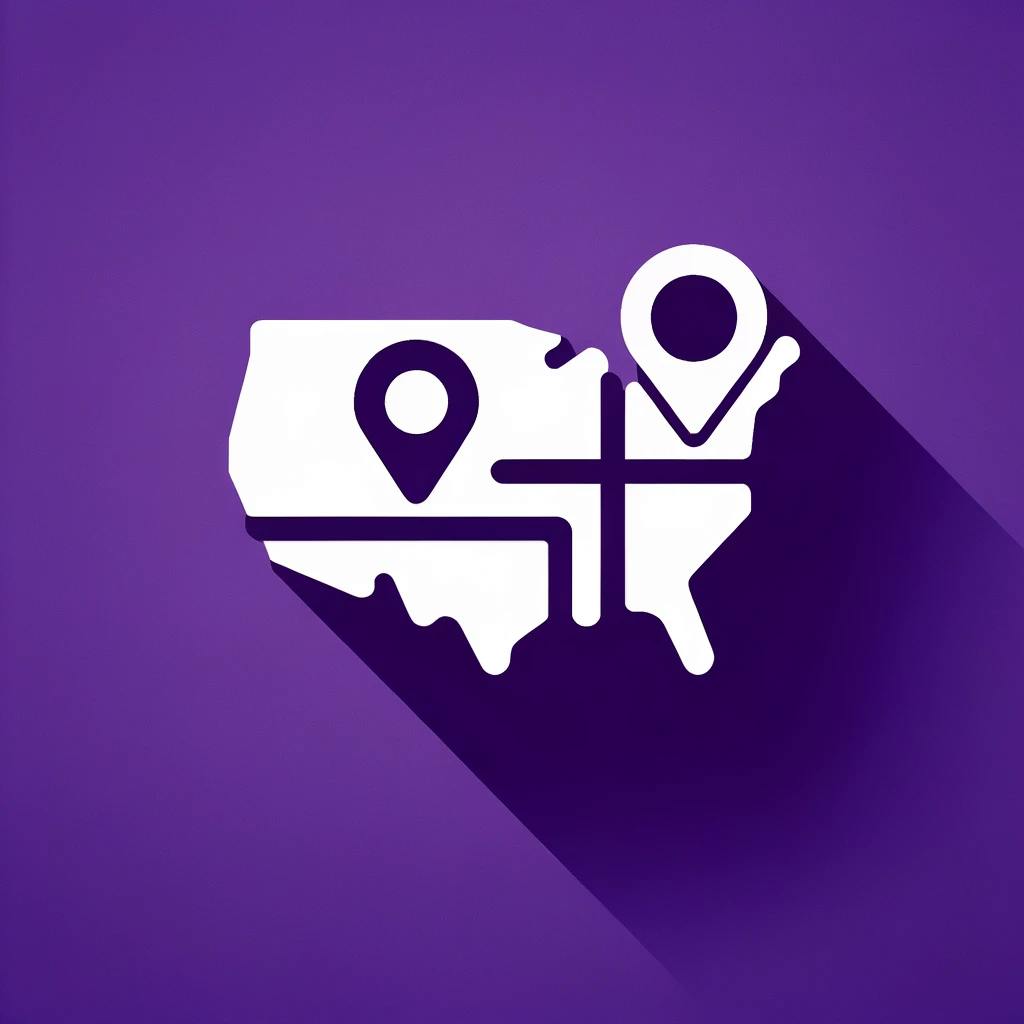 two different addresses in the US on a map that Forwardme provides. two different addresses in the US on a map that Forwardme provides.
