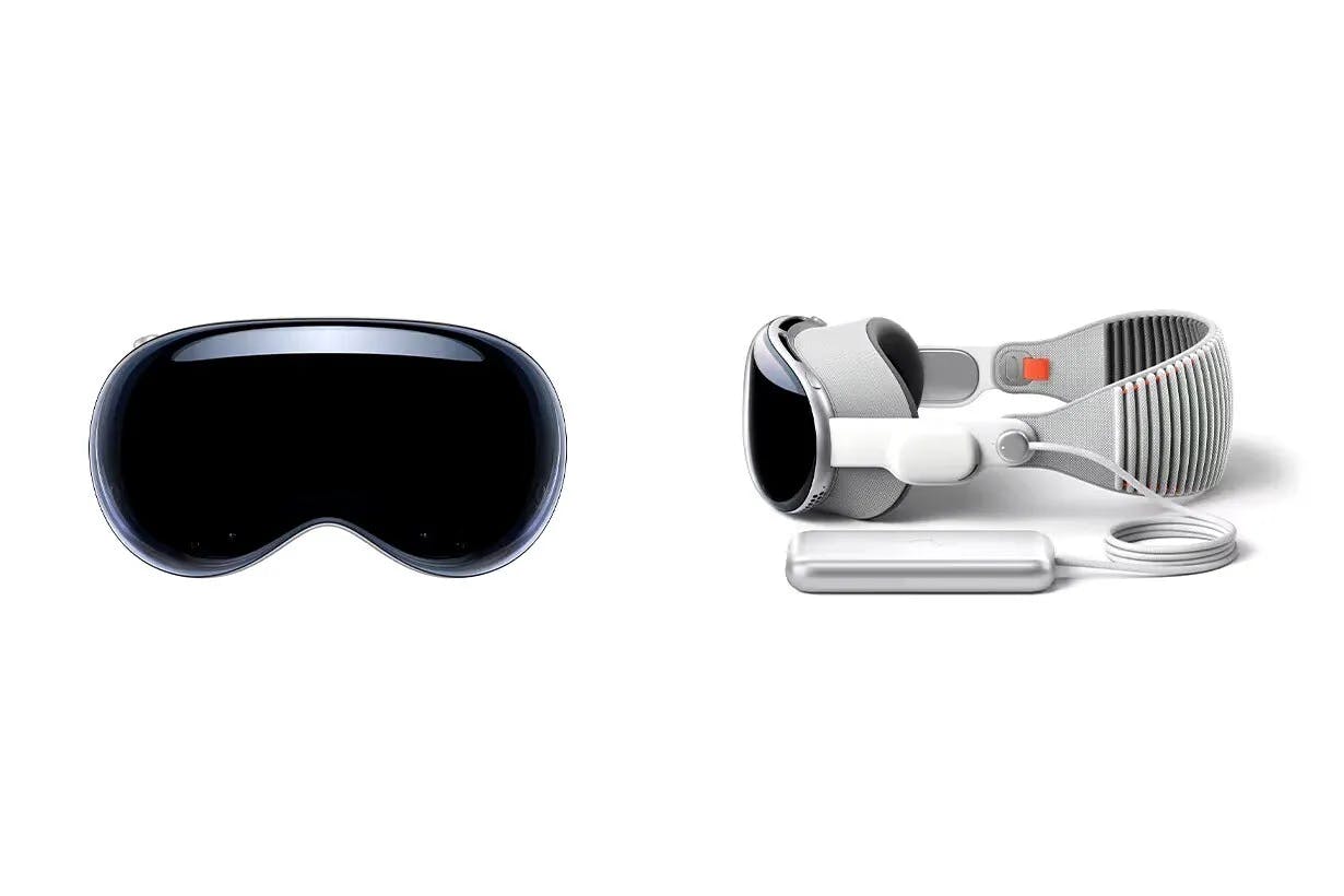 Apple's Vision Pro perspectives on a white background. Apple's Vision Pro perspectives on a white background.