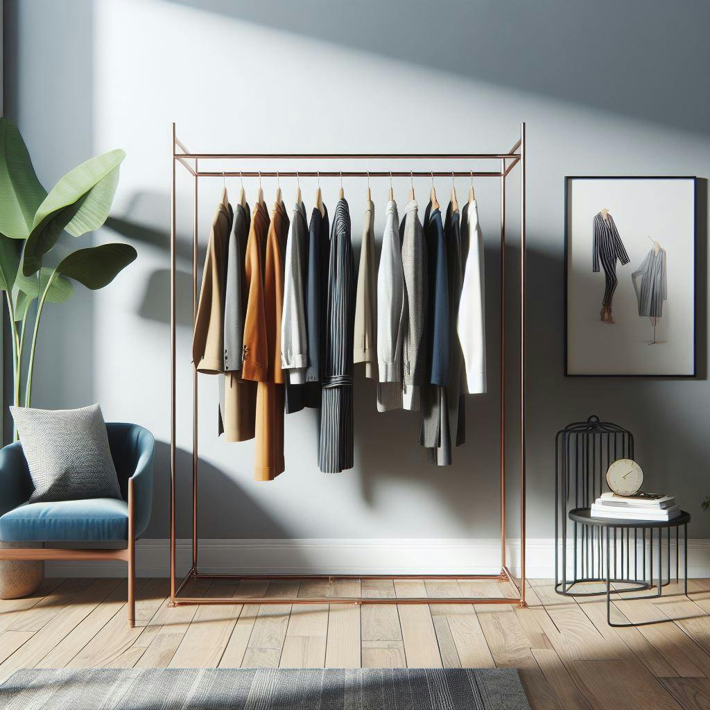 A stylish clothes rack