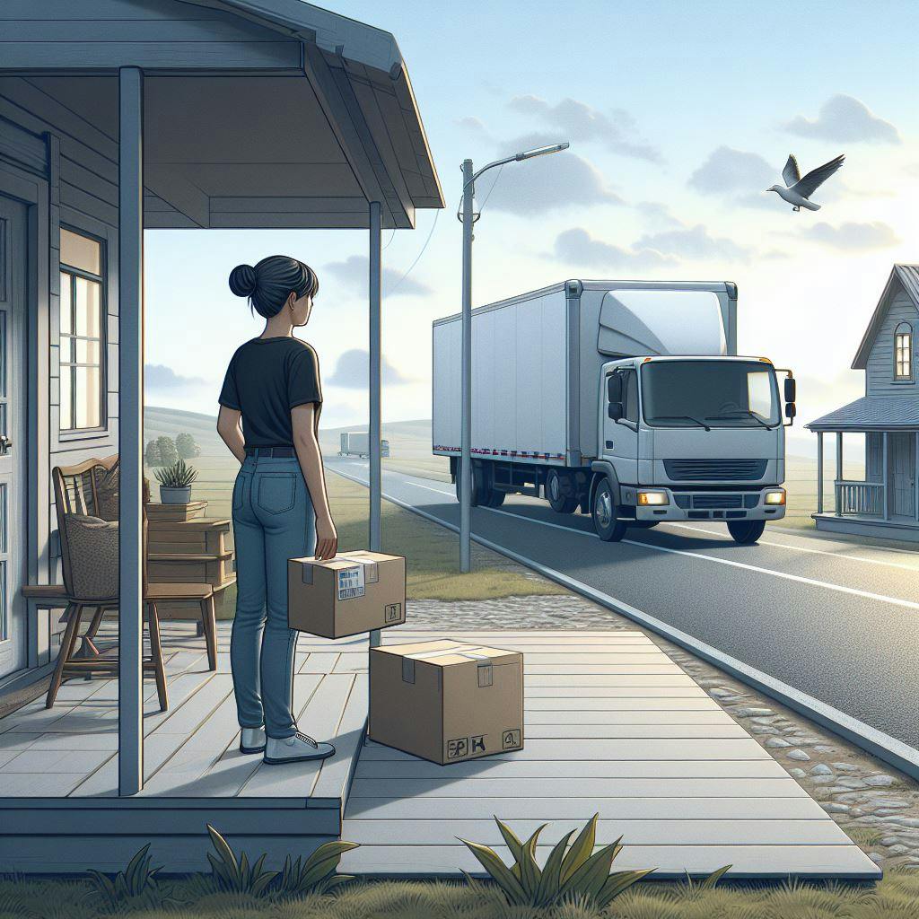 A woman just received her package from the US. A woman just received her package from the US.