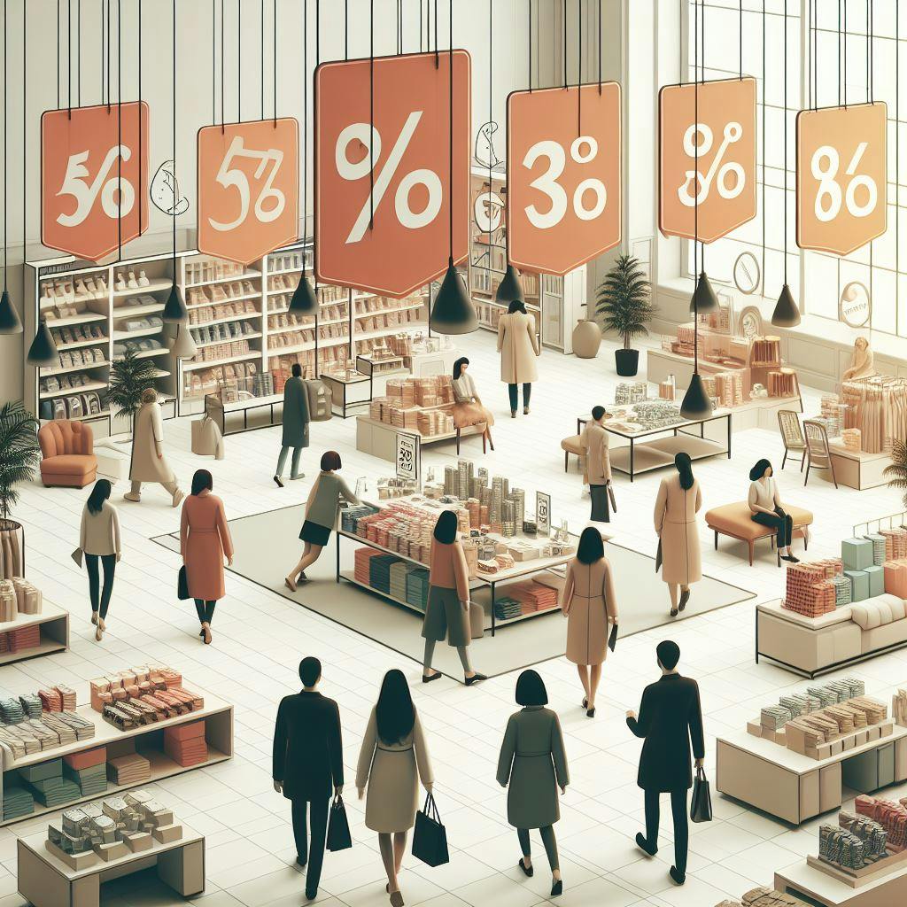 A store full of people roaming for the discounts. A store full of people roaming for the discounts.