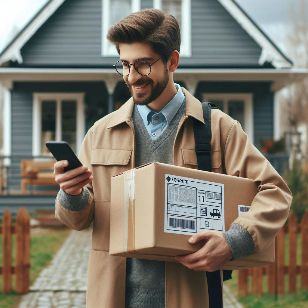 A man happily received his package from US contains Gucci products. A man happily received his package from US contains Gucci products.
