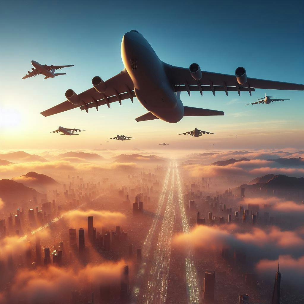 Cargo planes flying over Qatar. Cargo planes flying over Qatar.