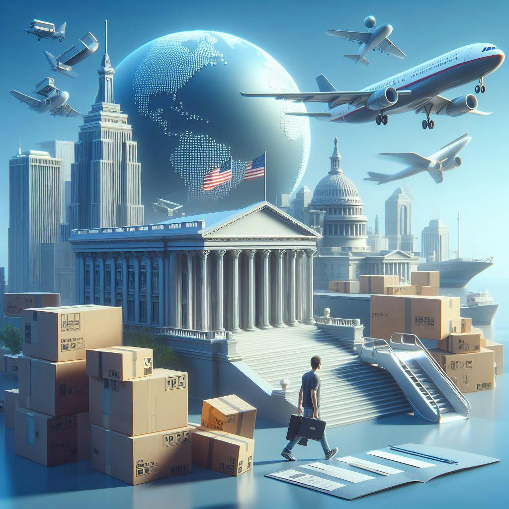 An image representing shipping packages internationally. An image representing shipping packages internationally.