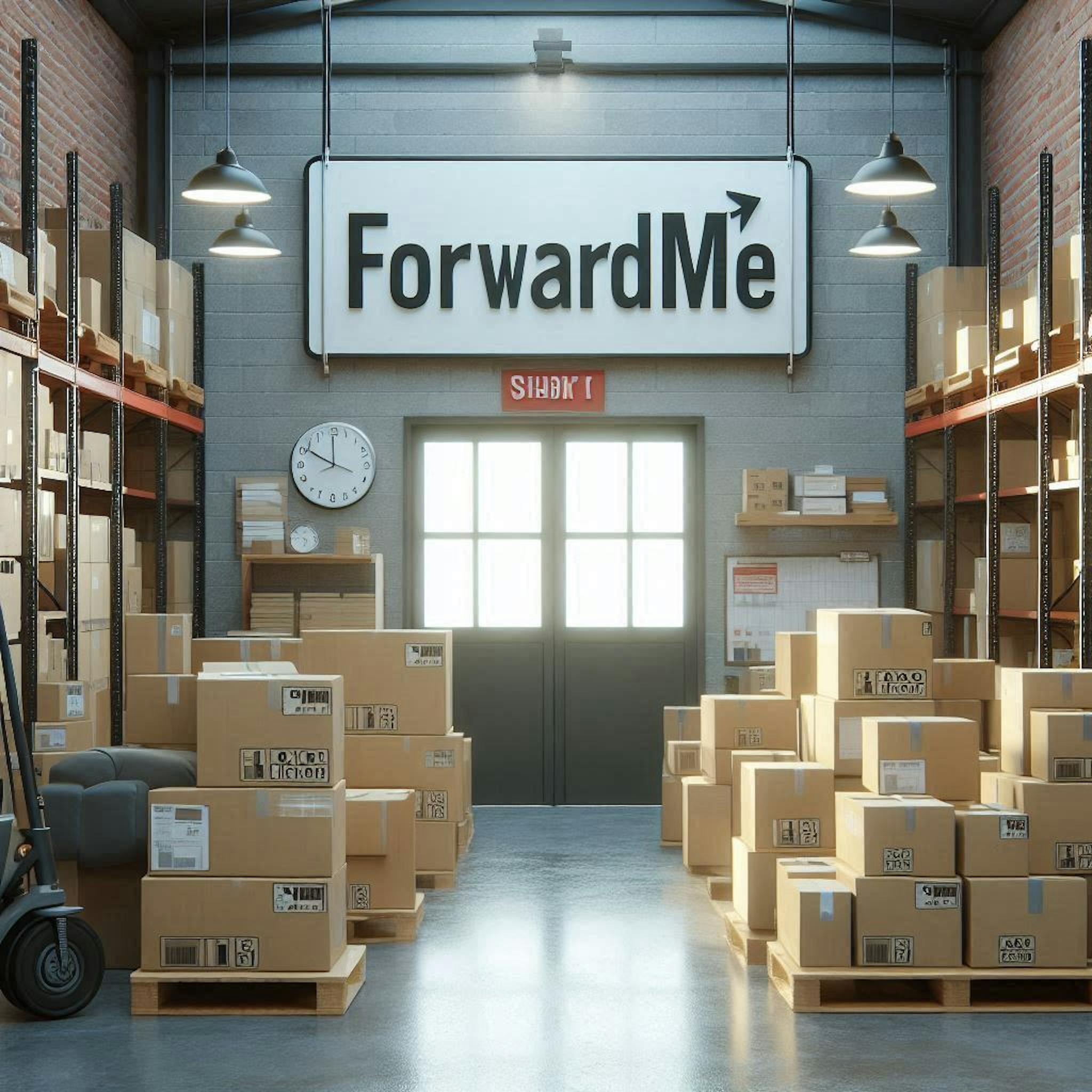 Forwardme warehosue with ready-to-be-shipped packages. 