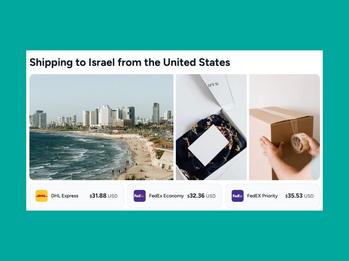 Shipping to Israel, Forwardme's country page.