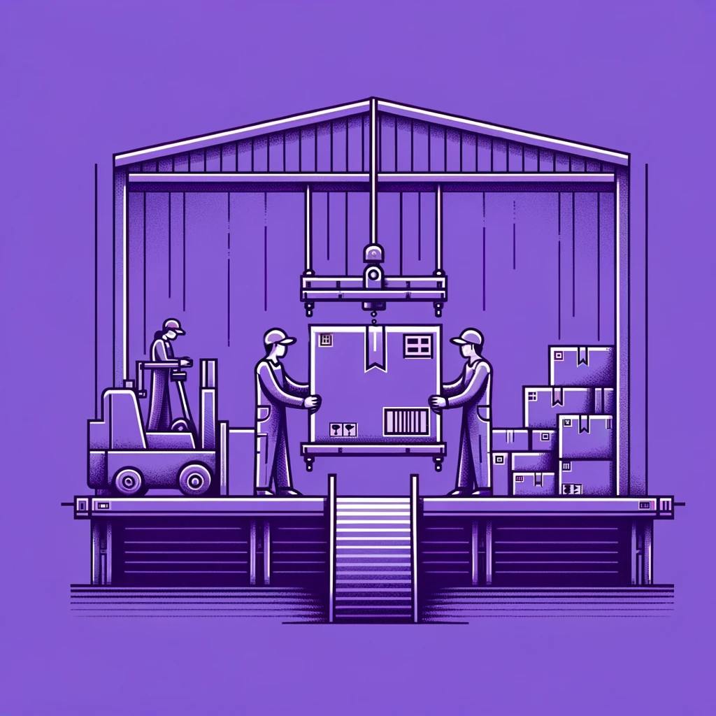 a package being prepared for international shipping by workers in a warehouse a package being prepared for international shipping by workers in a warehouse