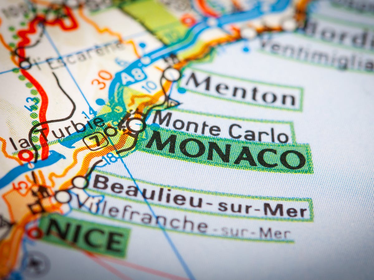 Monaco on map.