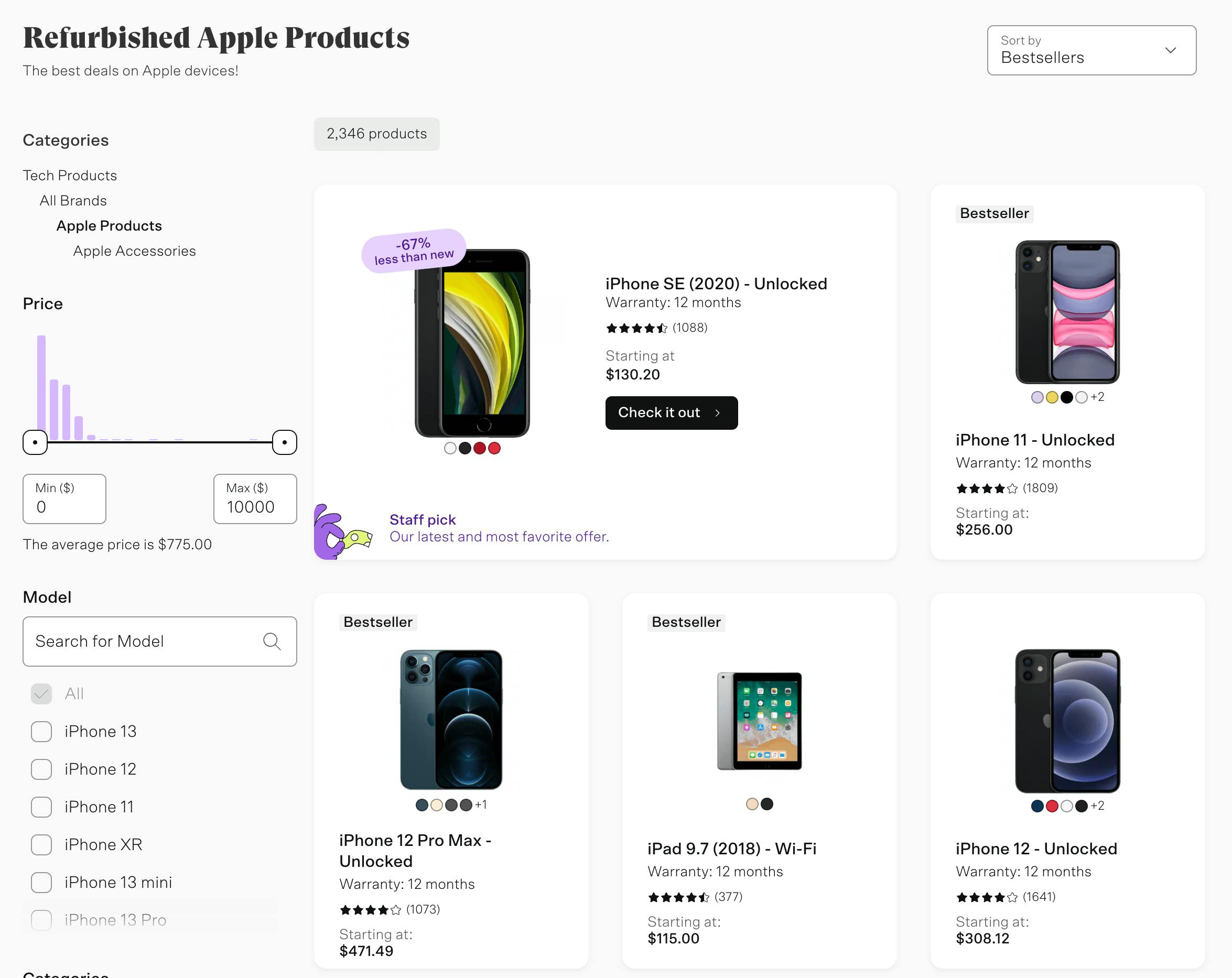 Apple refurbished items on BackMarket.com