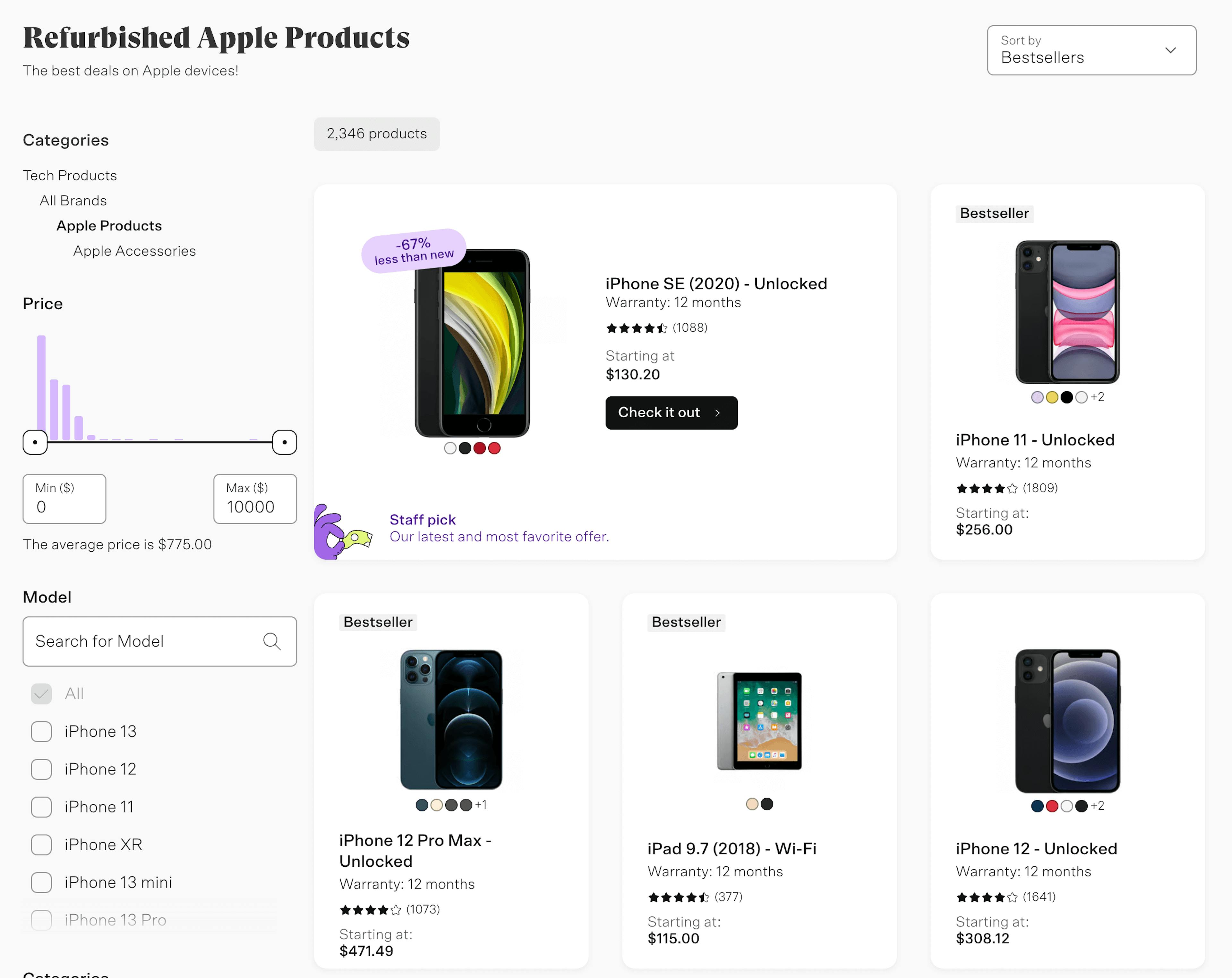 Apple refurbished items on BackMarket.com
